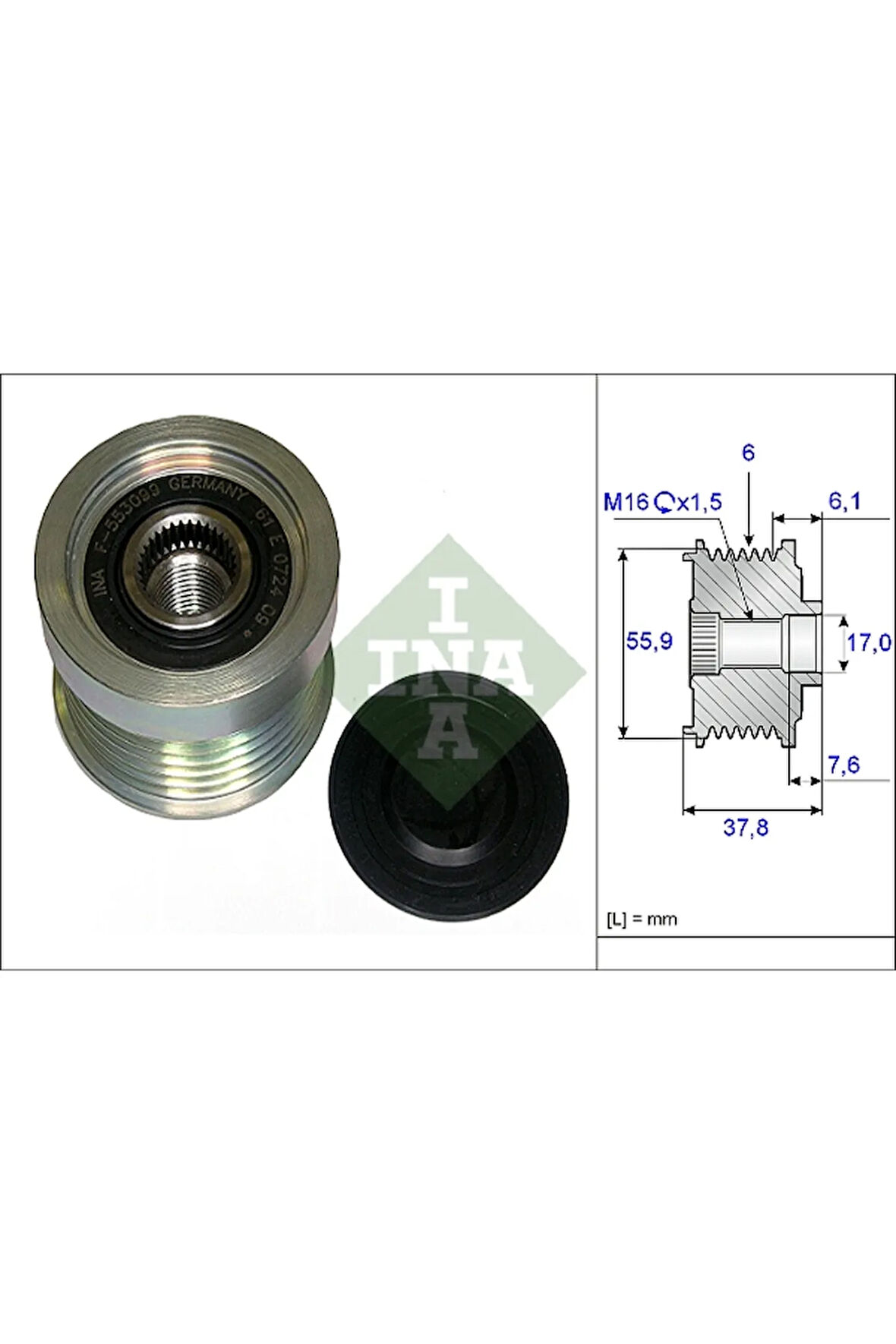 Alternatör Rulmanı Volvo C70 98-05 S40 2.4 04 S60 01 S80 98-06 S70 V70 Xc70 Xc90