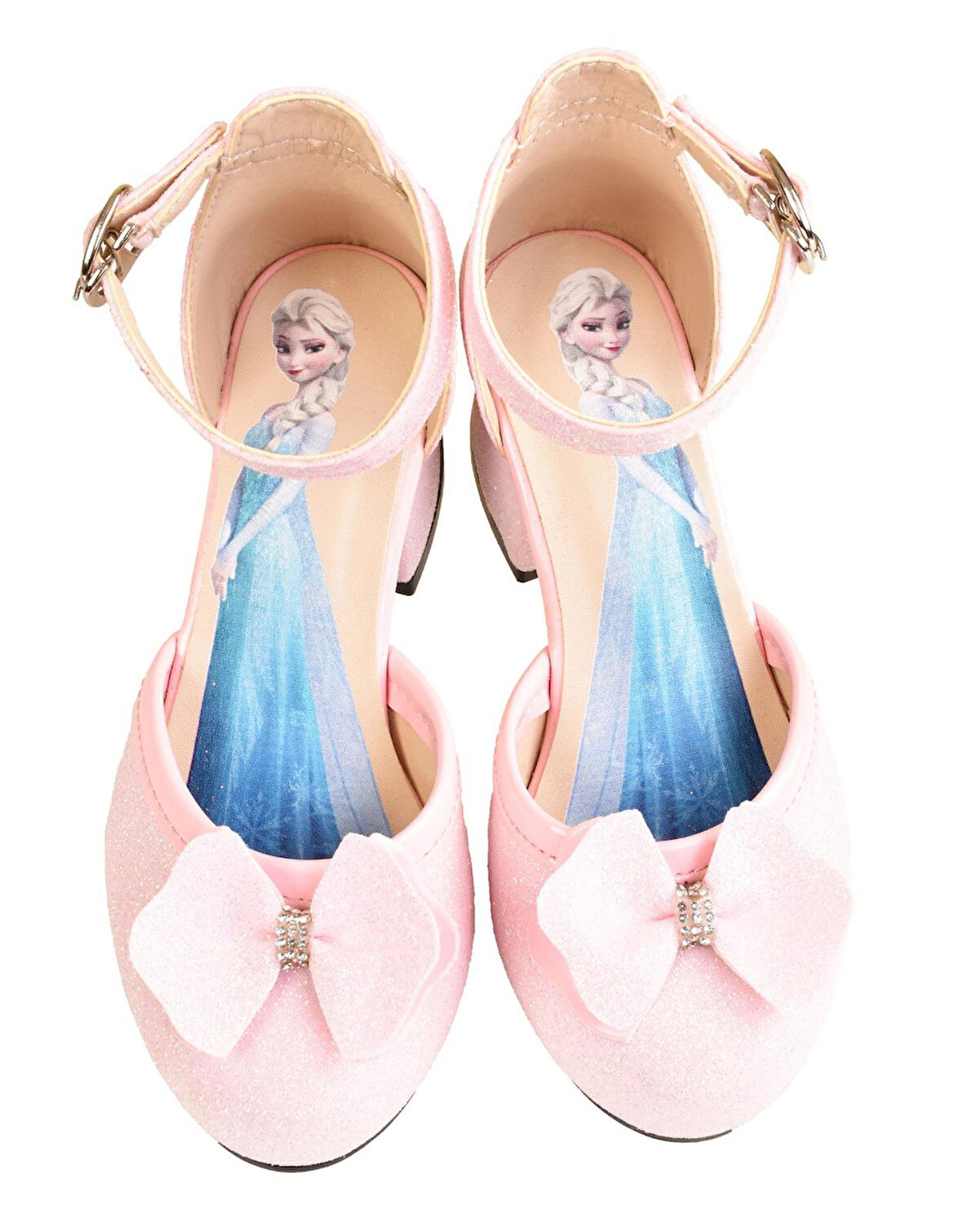 Elsa Kız Çocuk Parlak Simli Topuklu Abiye Ayakkabı