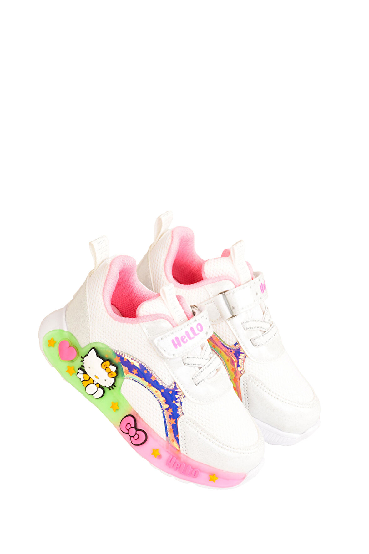 Günlük Kız Çocuk Spor Ayakkabı Hello Kitty Süs Detay Işıklı Taban Lastik Bağcık Sneaker 120