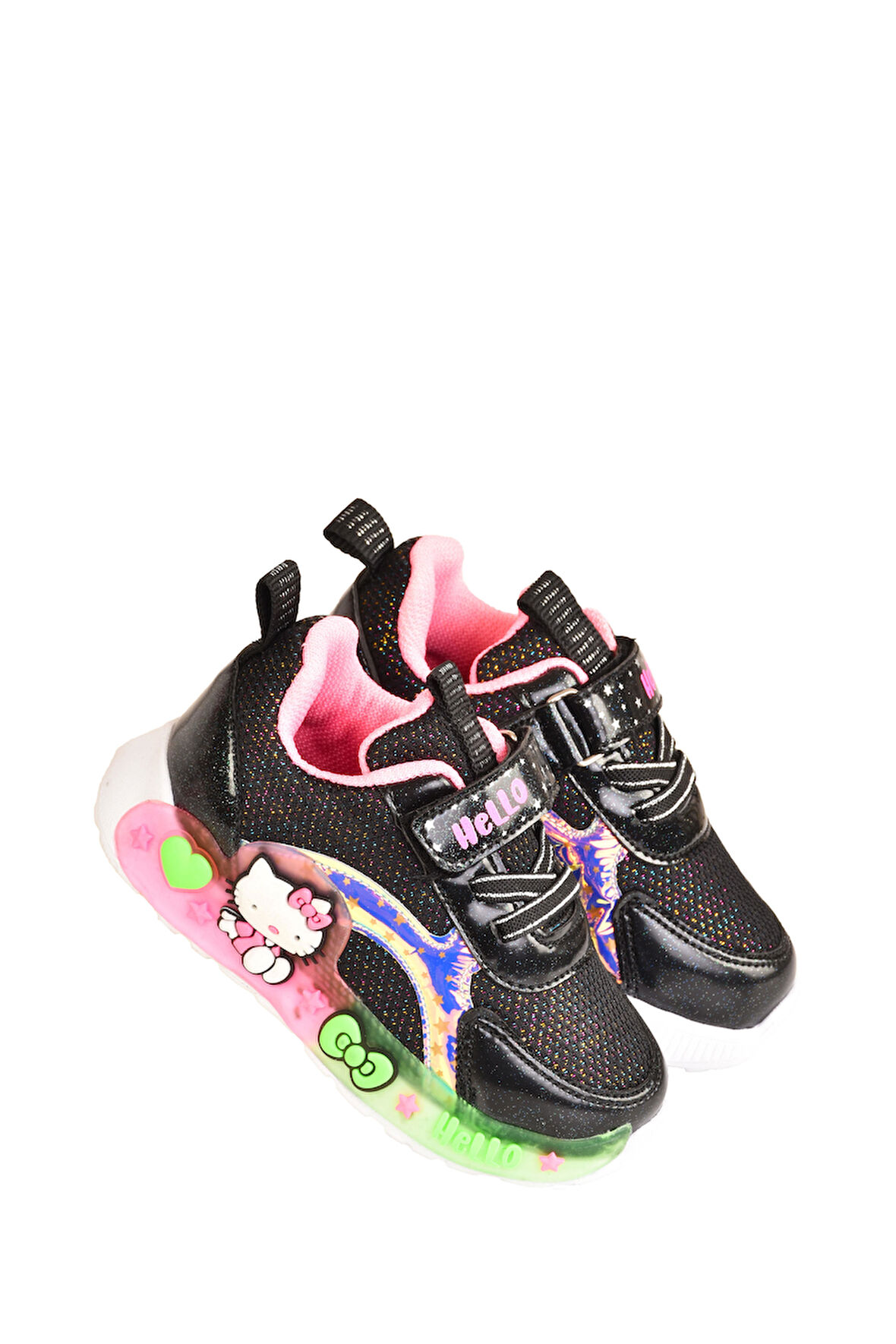 Günlük Kız Çocuk Spor Ayakkabı Hello Kitty Süs Detay Işıklı Taban Lastik Bağcık Sneaker 120