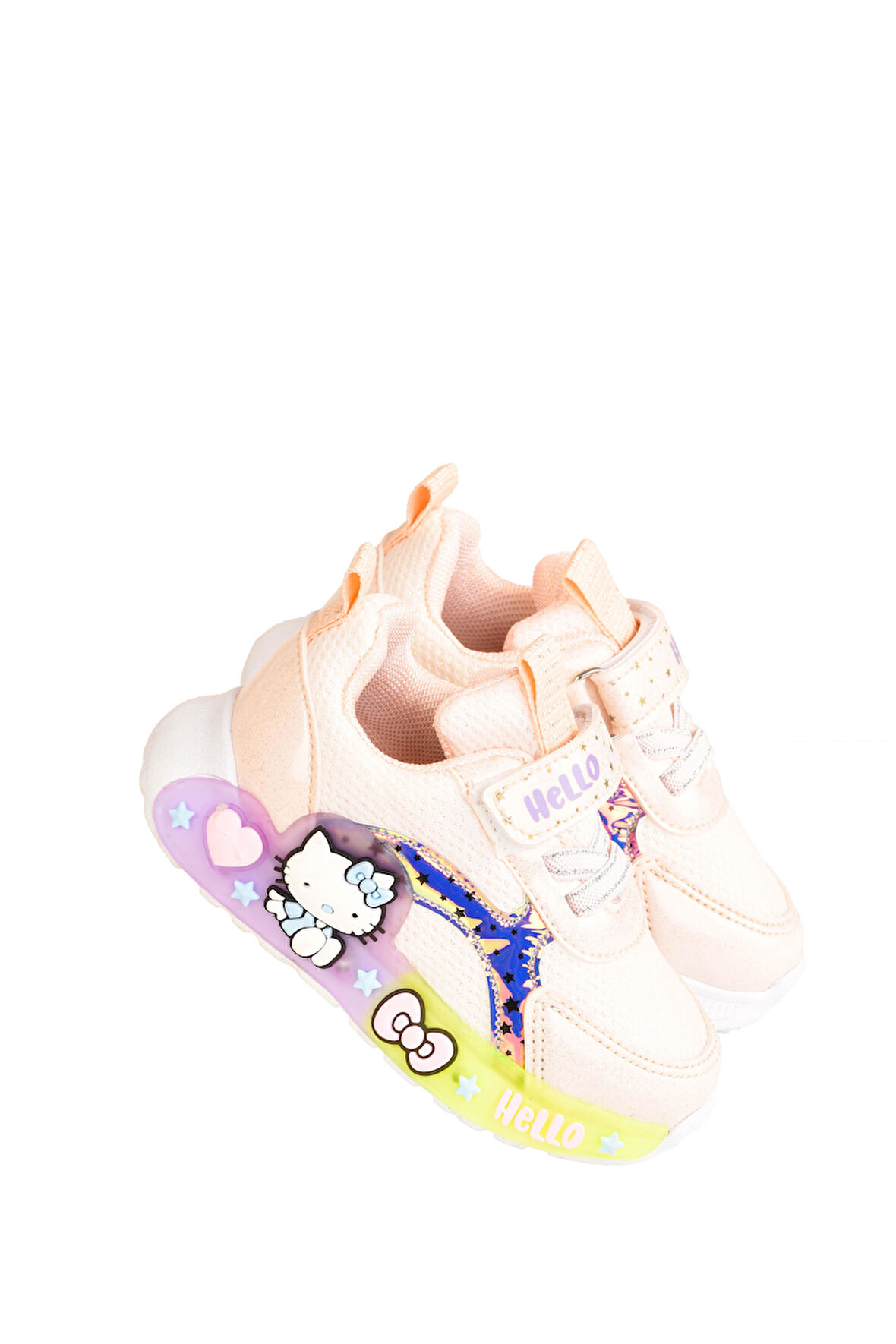 Günlük Kız Çocuk Spor Ayakkabı Hello Kitty Süs Detay Işıklı Taban Lastik Bağcık Sneaker 120