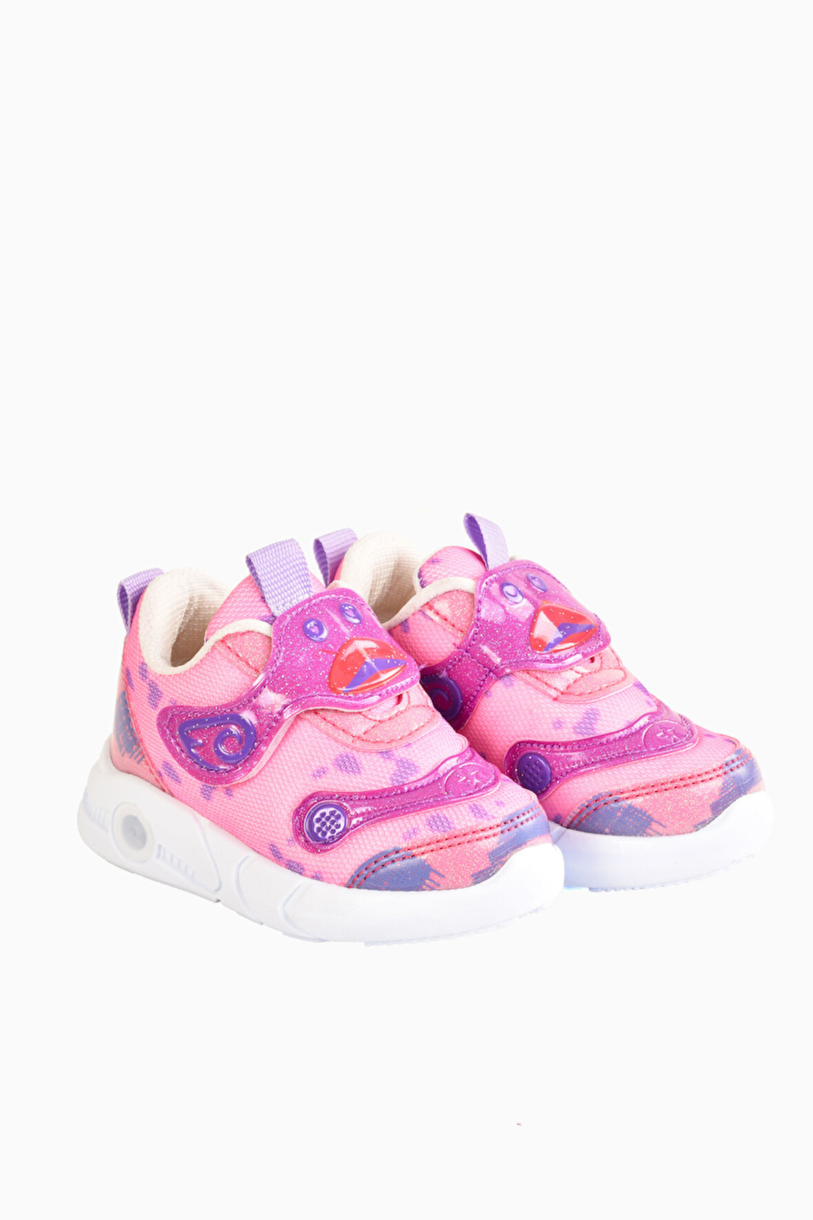 Işıklı Gülen Yüz Figür Çocuk Ayakkabı Esnek Tabanlı Nefes Alabilen  Çocuk Spor Ayakkabı