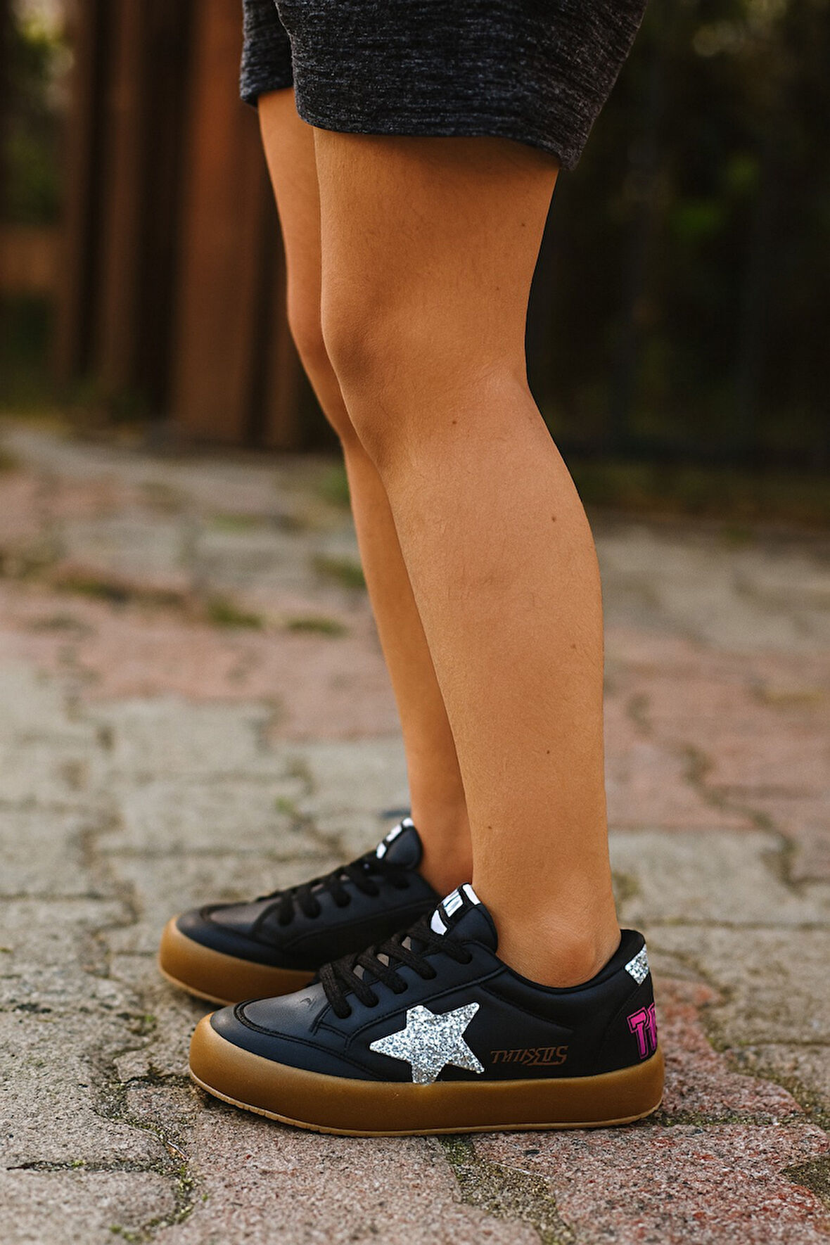 Sstar Beyaz Gümüş Kız Çocuk Cırtlı Bantlı Sneaker Spor Ayakkabı