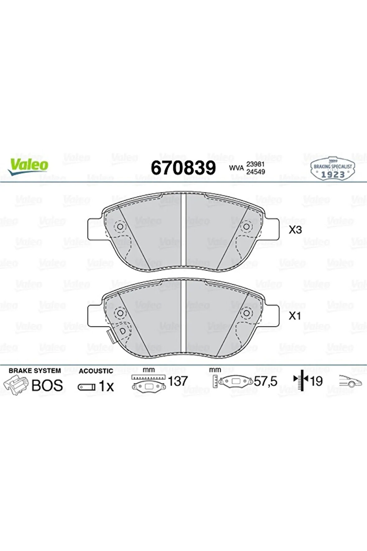 ÖN BALATA CORSA D BÜYÜK TİP 1.3 CDTI 07/06 FIAT 500 0.9 12 1.4 1.3D 12 1.6D12