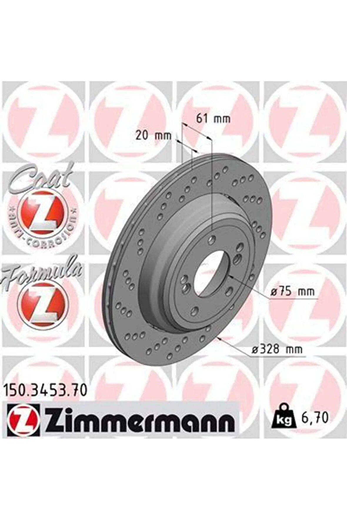 Fren Dıskı Arka Sol Bmw M3 E46 Yüksek Kaplamalı Havalı Delıklı 313105