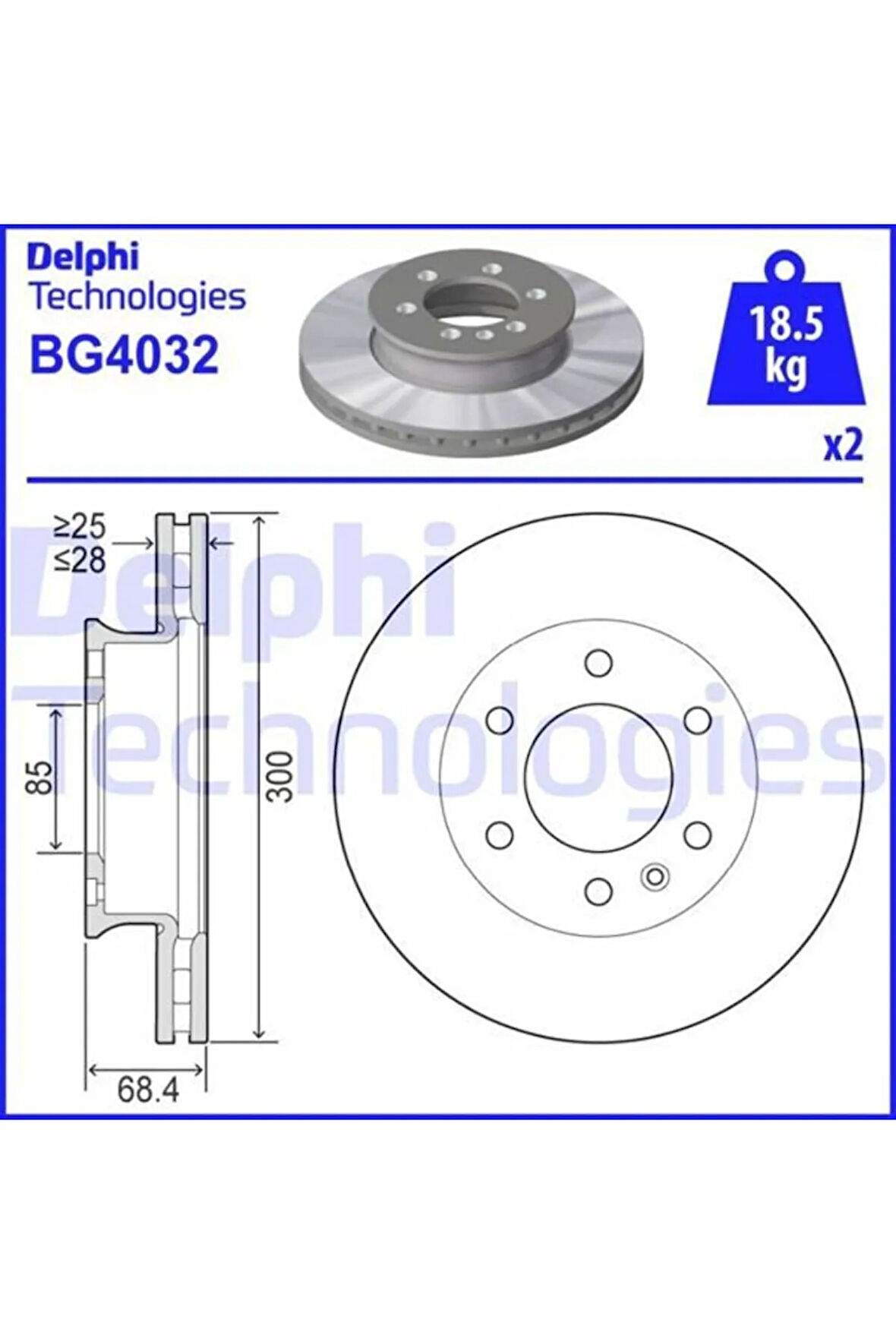 Fren Dıskı On Mercedes Sprınter B906 B907 B910 . Vw Crafter 30-35-50 Delphı Bg4032t A9104210100-2e06