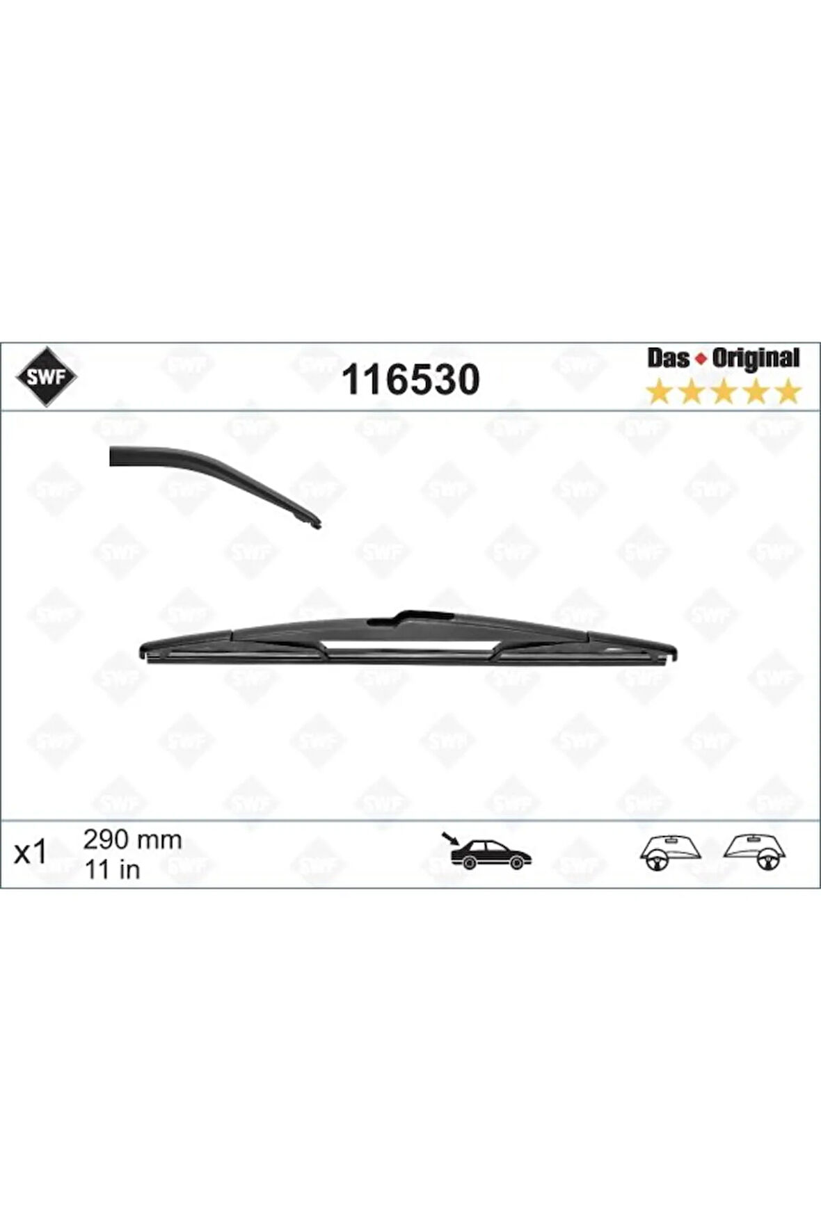 Sılecek Supurgesı Arka 290mm Mercedes W246 S204 . Opel Astra G . Peugeot 407 508 5008 308 2008 Swf