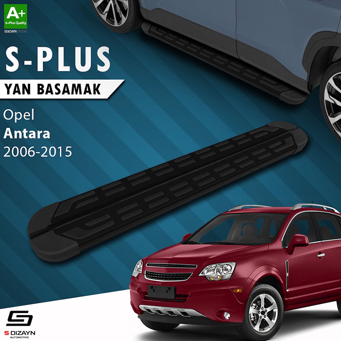 S-Dizayn Opel Antara S-Plus Siyah Yan Basamak 183 Cm 2006-2015 A+ Kalite