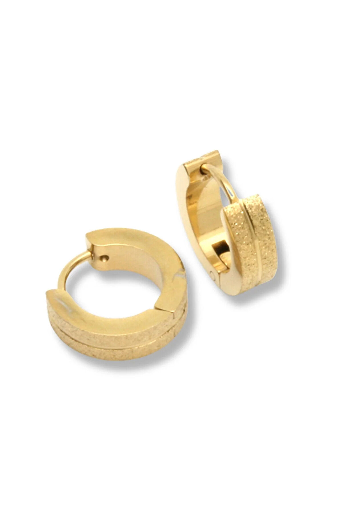 9 mm Çelik Parıltılı Altınrenk Küpe