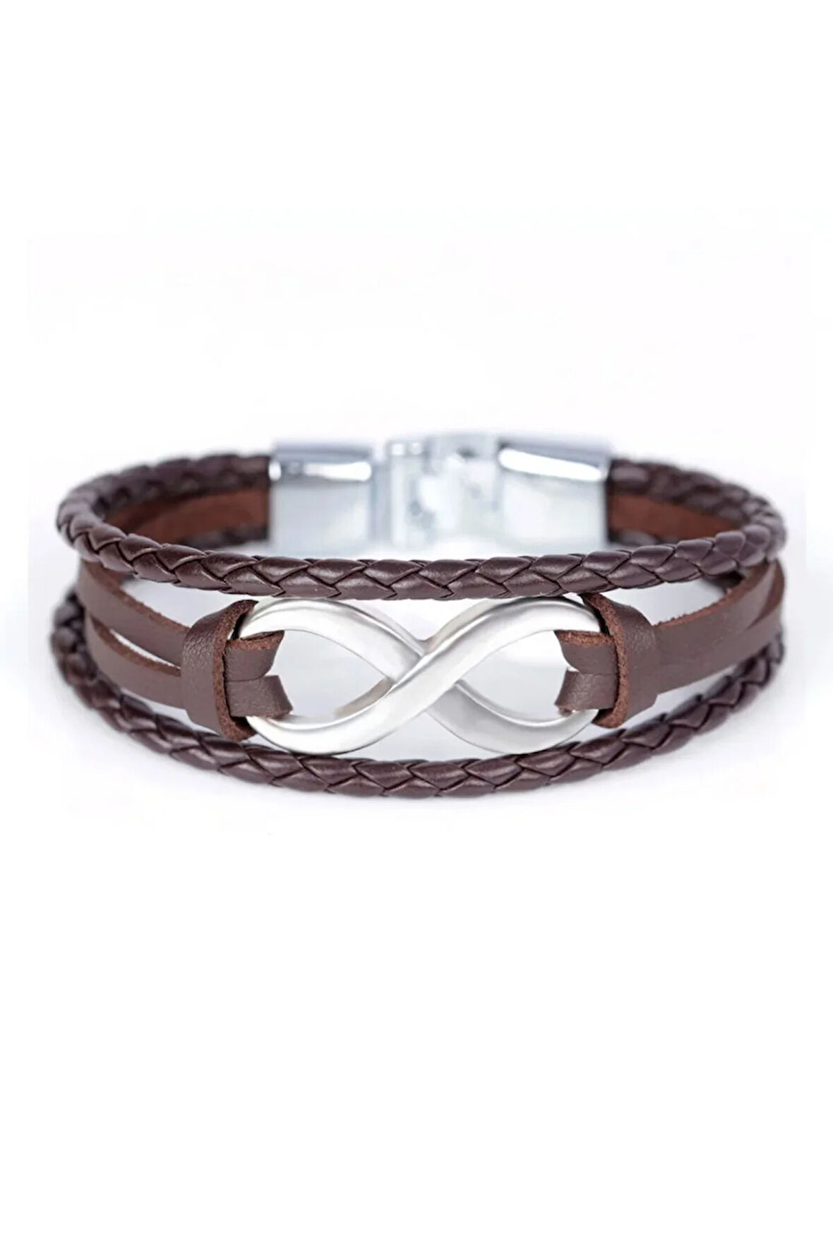 Çelik Kahve Sonsuz Bileklik