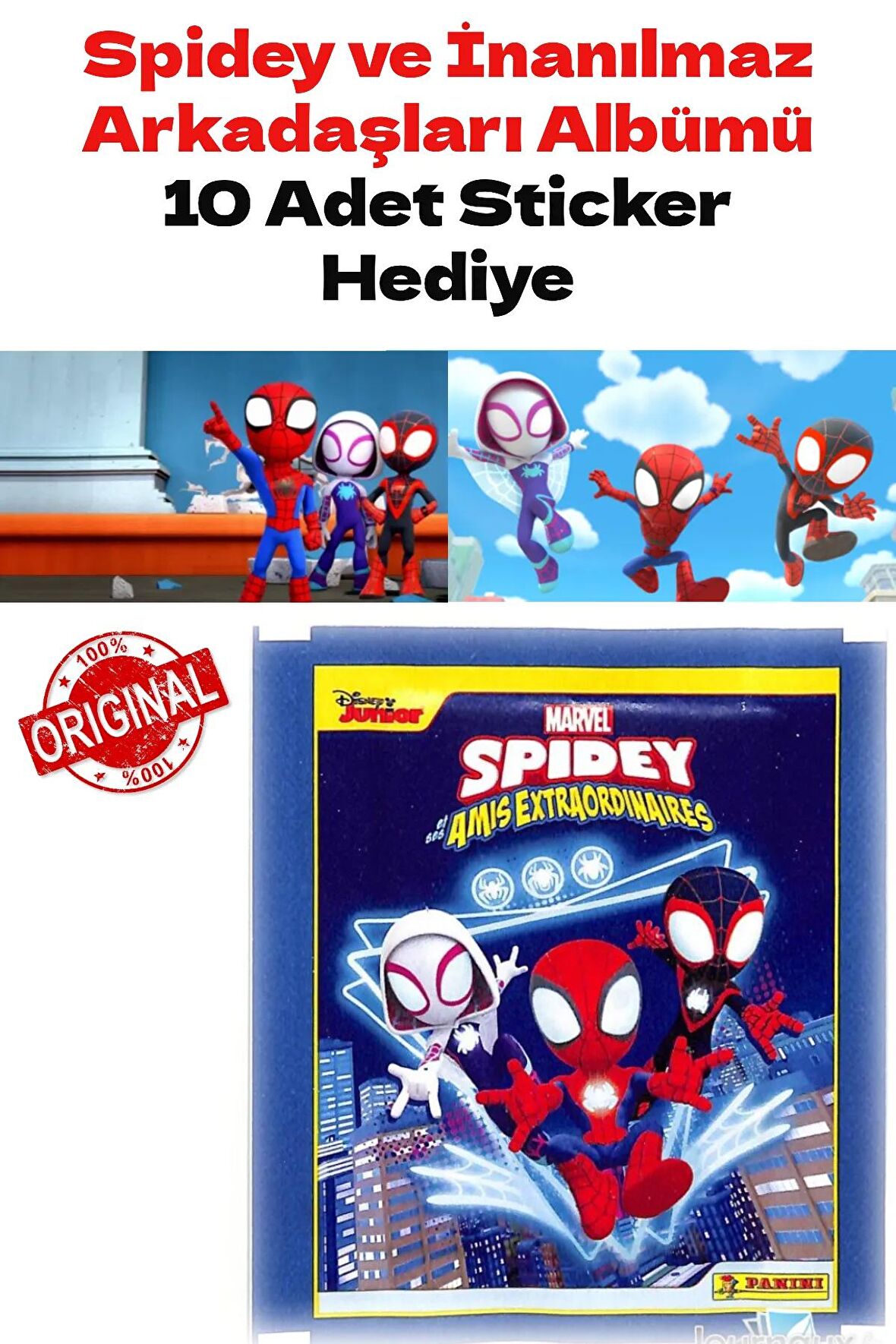 Panini Spidey ve İnanılmaz Arkadaşları Sticker Çıkartma Albüm Dergisi + 2 Paket (10 Adet Sticker)