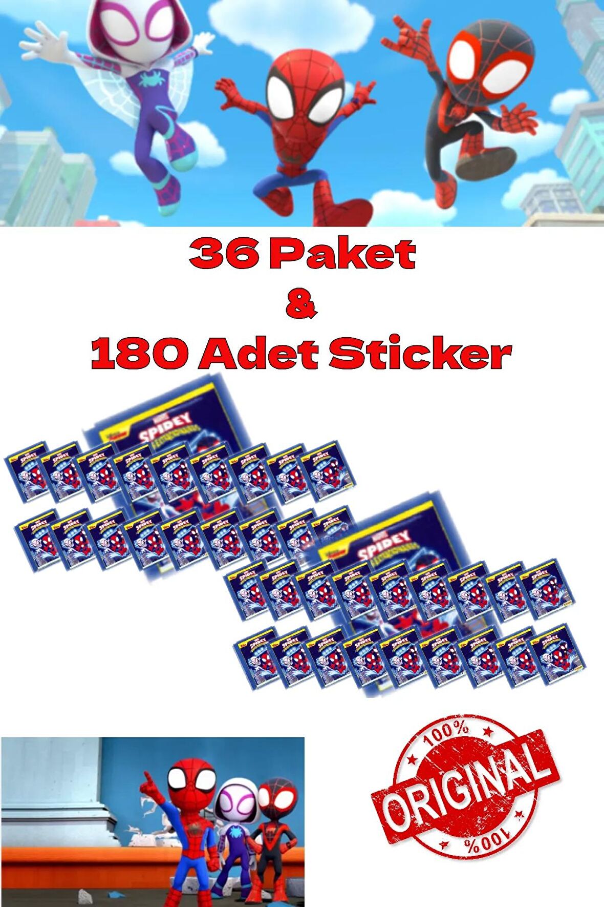 Panini Çıkartma Spidey ve İnanılmaz Arkadaşları - 36 Paket & 180 Adet Sticker