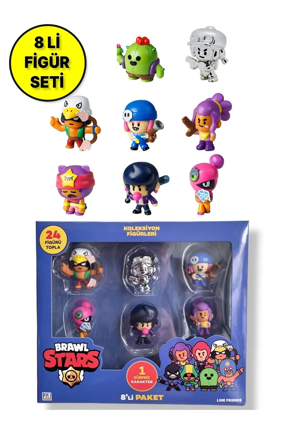 8 li Brawls Star Figür Seti - Model 1 - (Sandy + Spike)