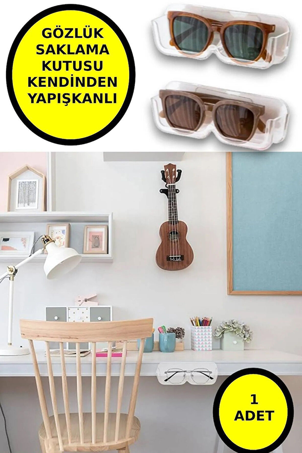 Kendinden Yapışkanlı Şeffaf Gözlük Standı