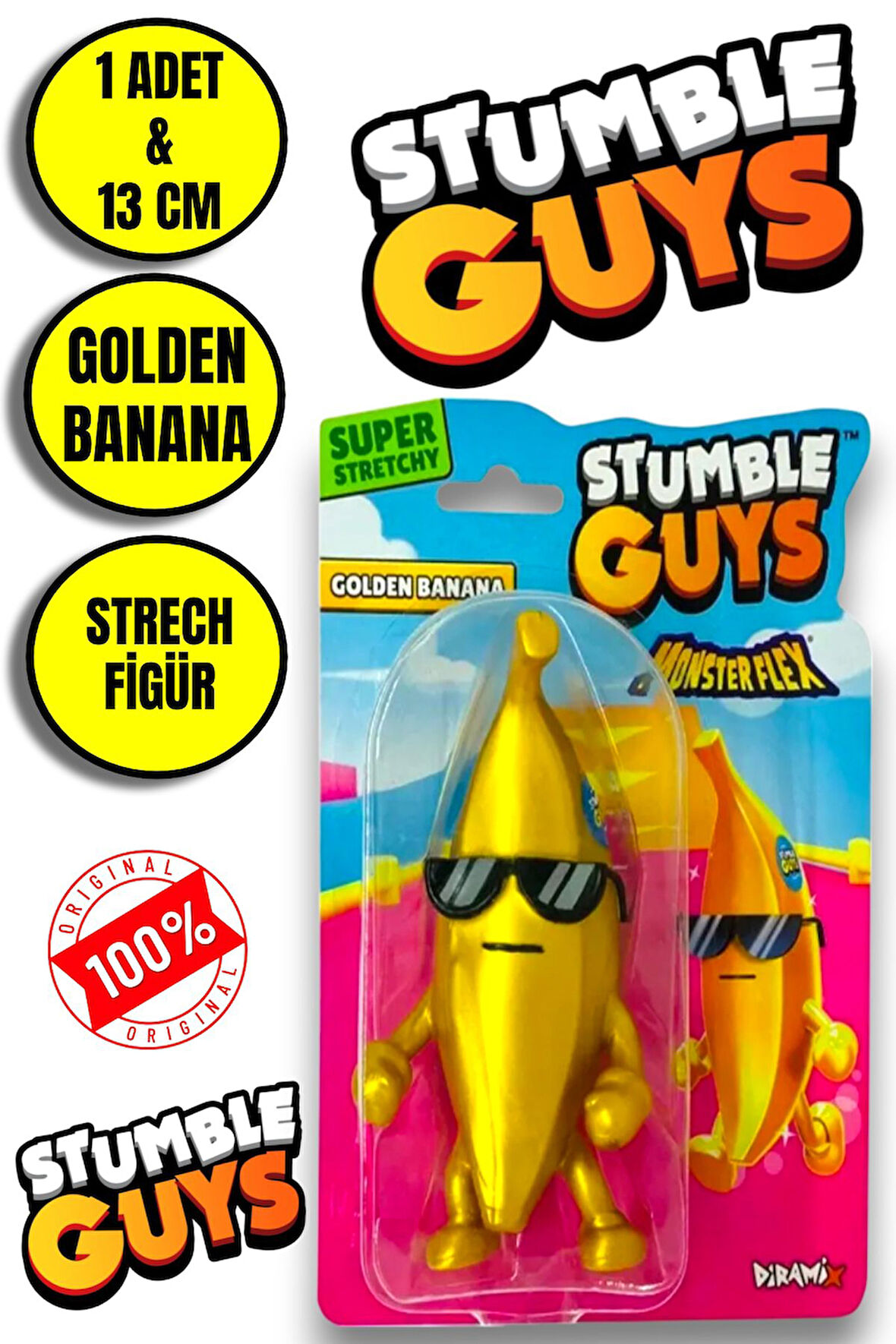 Stumble Guys Stretch Figür - Golden Banana Guy