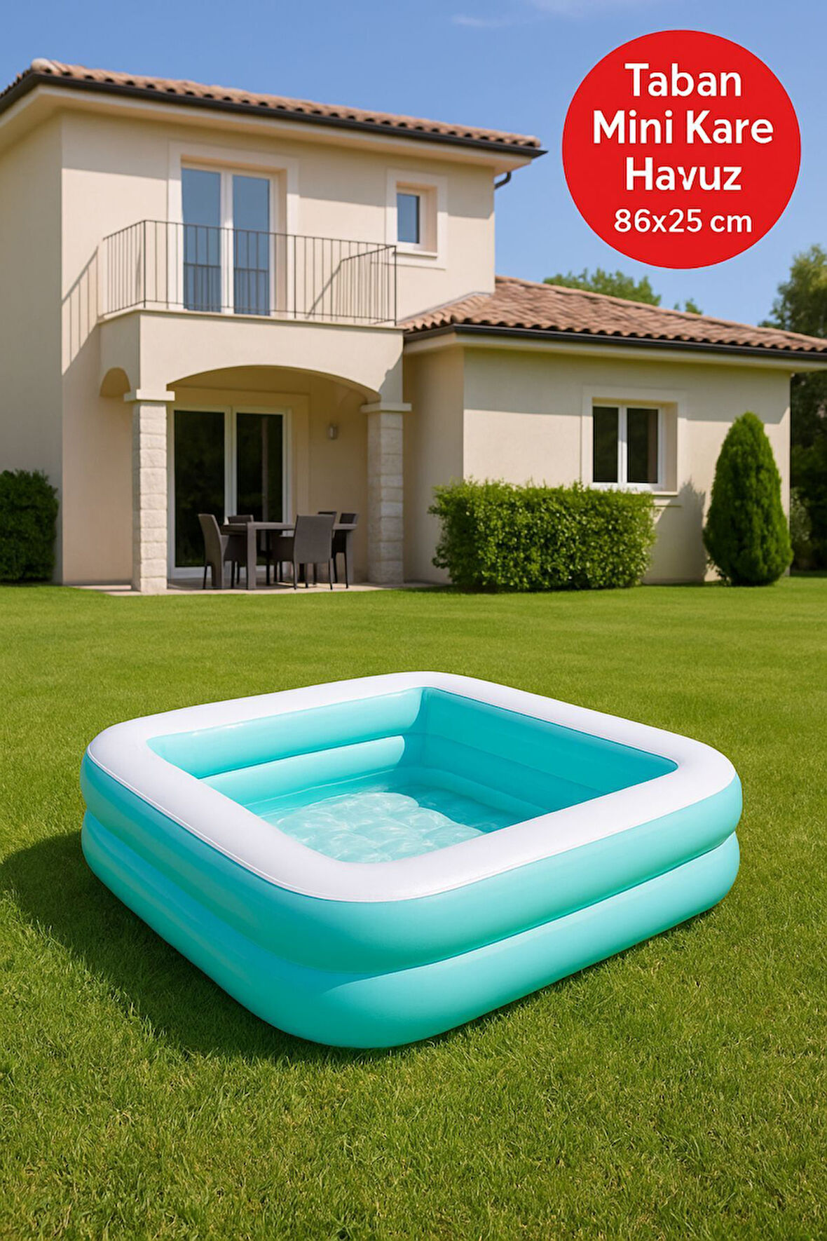 Yaz Serinliği Kare Çocuk Havuzu – 86x25 Mavi