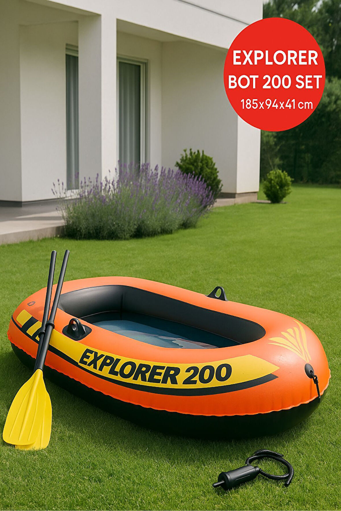 2 Kişilik Şişme Bot Seti – Kürek ve Pompalı Explorer 200