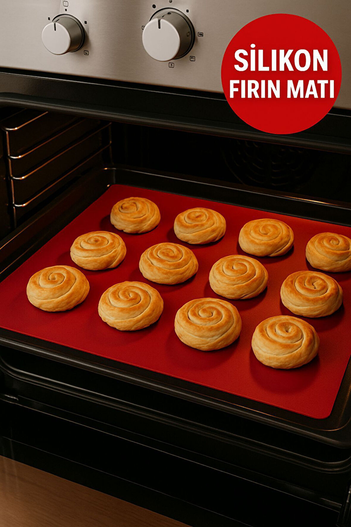 Pratik Pişirme Matı-Bpa Free, Isıya Danayanklı, Bulaşık makinesinde yıkanabilir 37x27