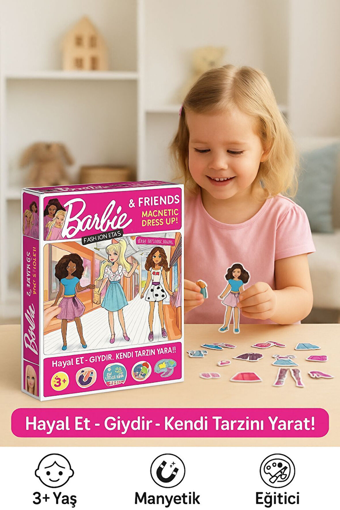 Manyetik Moda Kutusu Kıyafet Giydirme Magnet Kostümler, Eğitici Puzzle