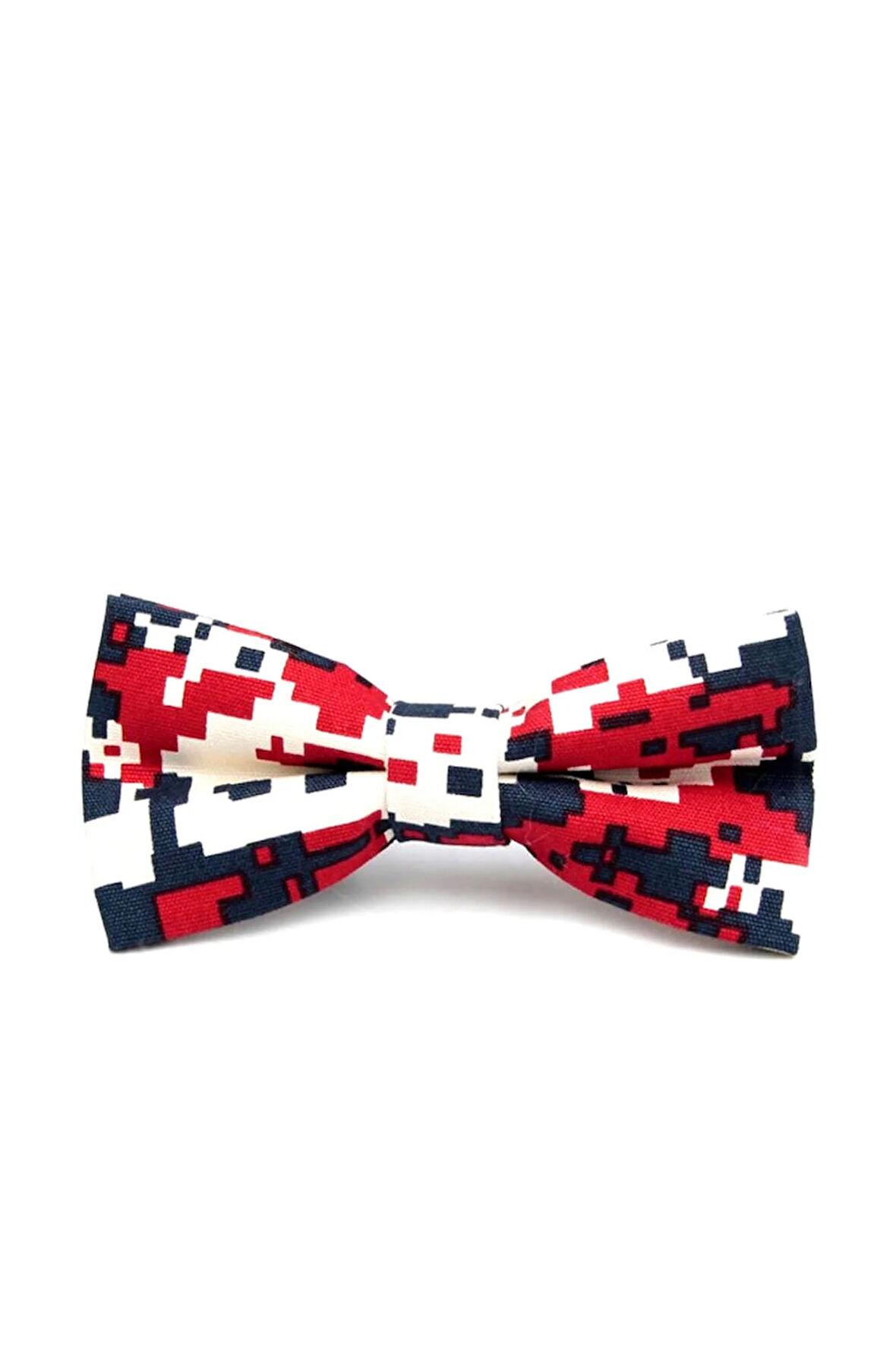 Erkek Kırmızı Keten Papyon Kamuflaj Opkp1751