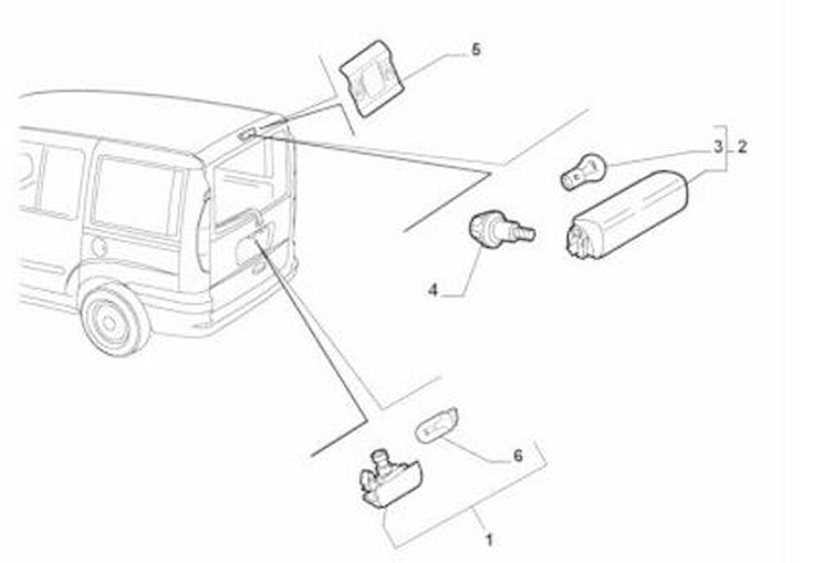 Opar 46814089 Arka Plaka Lambası Doblo I-II-Fiorino-Bipper-Nemo İki Kapı Duylu Ampullu 46814089