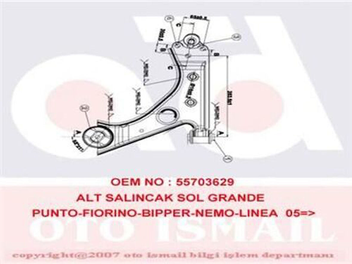 Opar 51895367E Salıncak Salıncak Komple Sol Grande Punto Fiorino Bipper Nemo Linea 05- 51839040