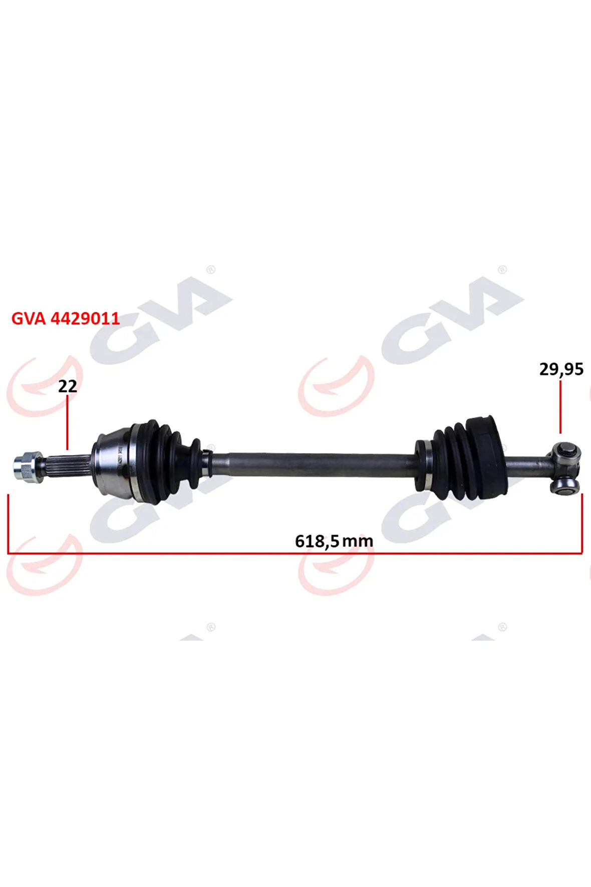 Komple Aks Sol Doblo 1.9d 01 618mm