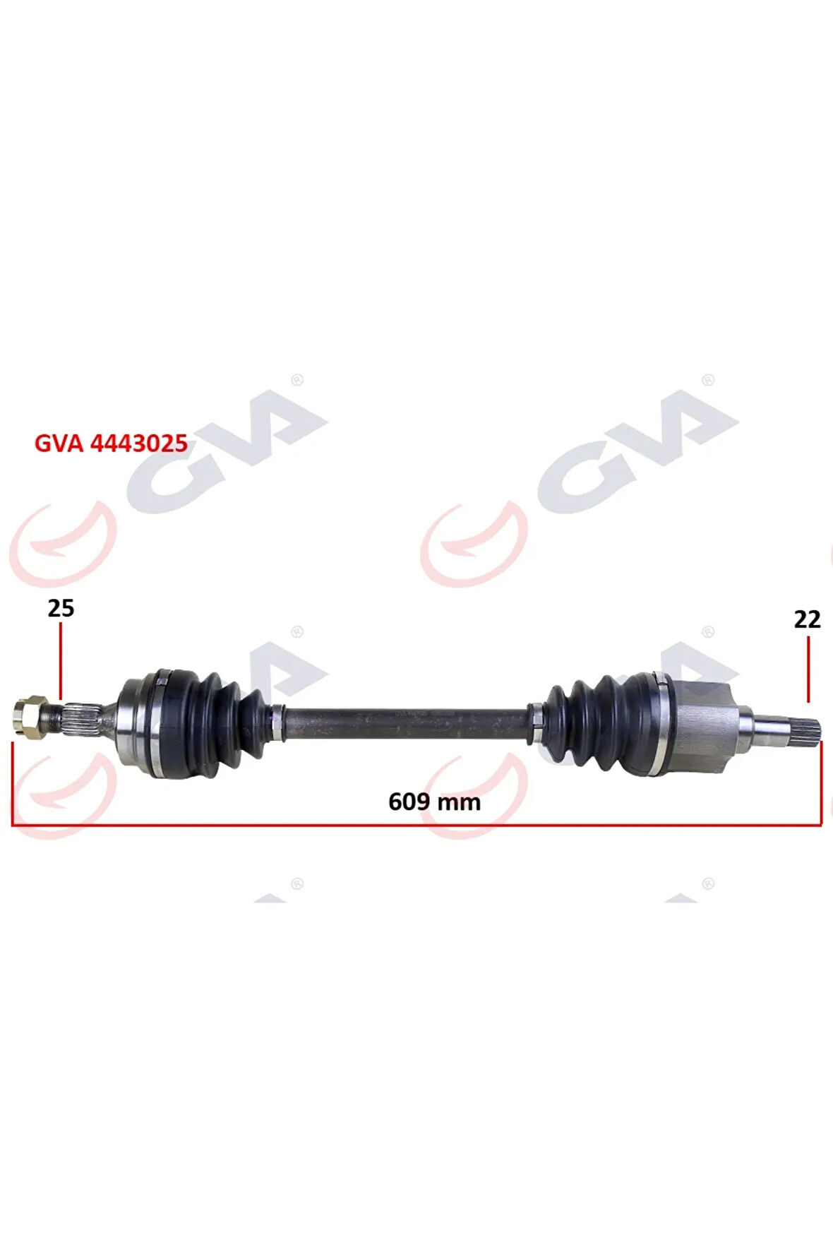 Komple Aks Sol Peugeot 306 1.6 93-00 609mm