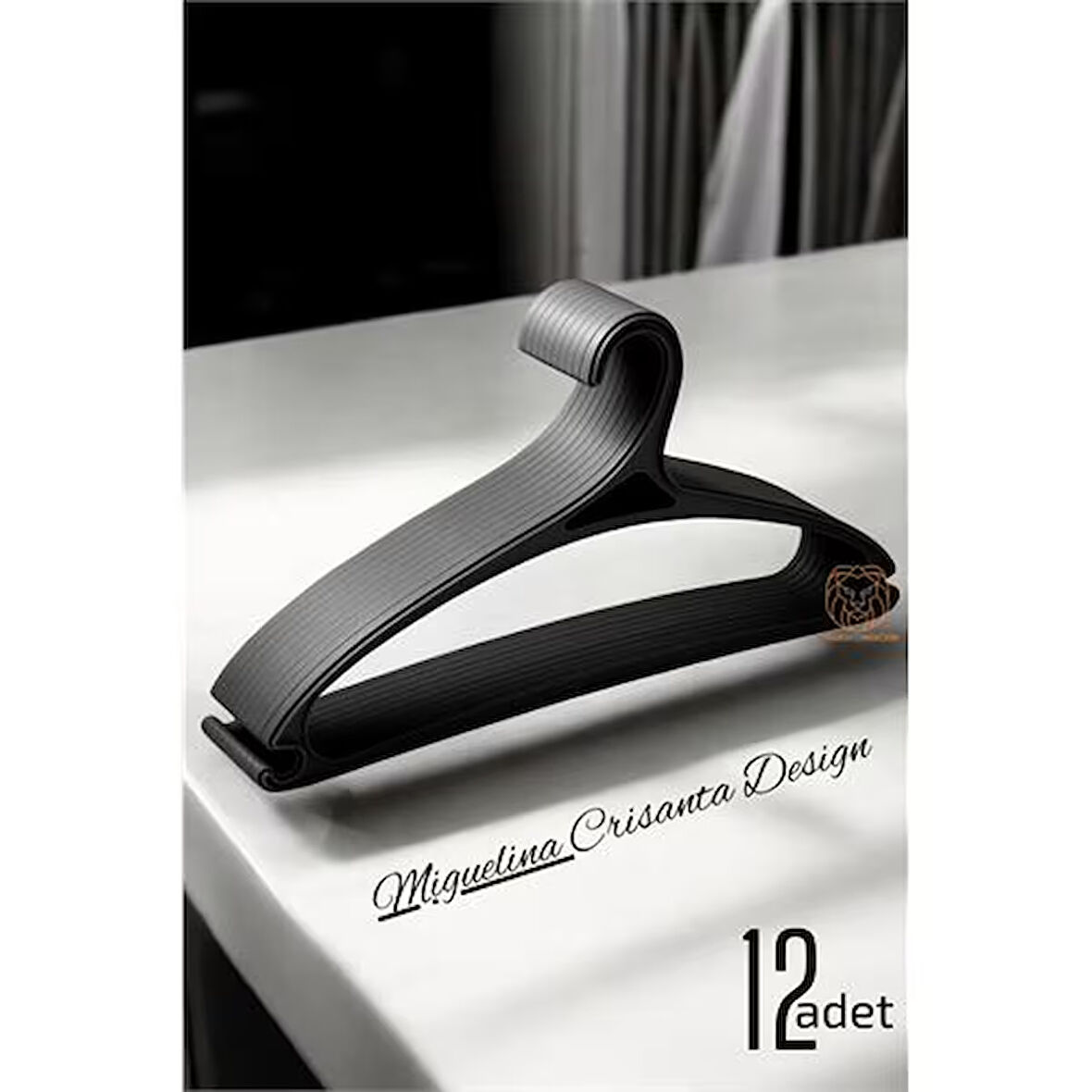 Tasarım Askı Seti 12 ADET Elbise Askısı  SİYAH