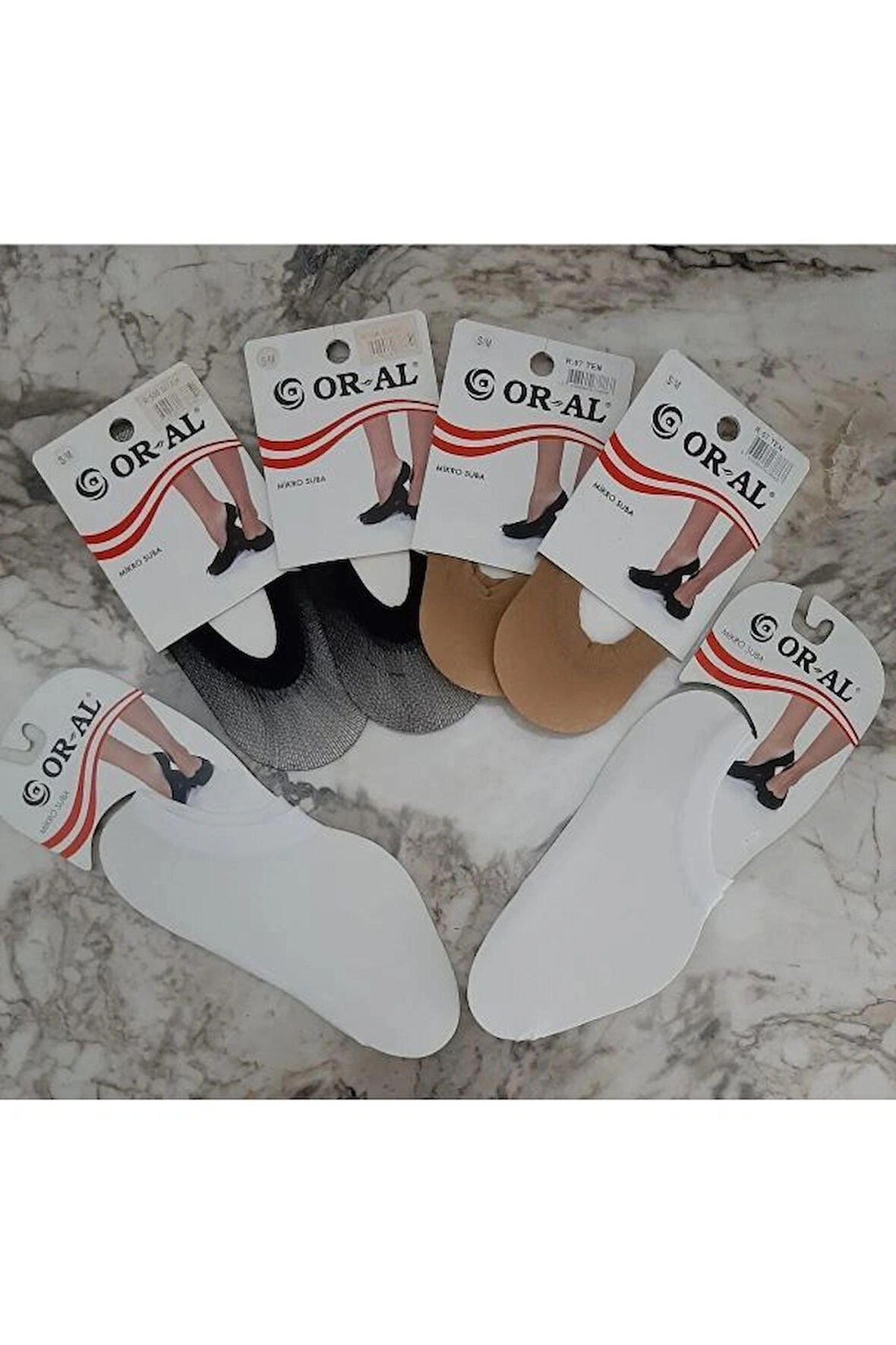 Mikro Suba Babet Kadın Çorap 6'lı Paket (SİYAH, TEN, BEYAZ) S/m