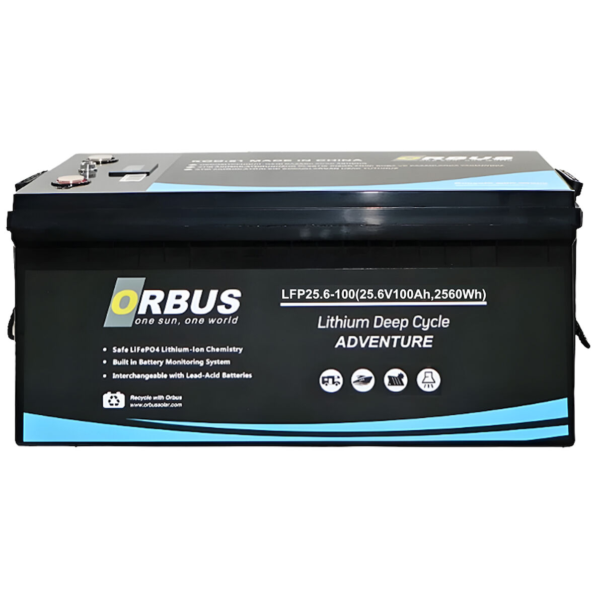 Orbus 25.6V 100Ah Solar&Marin LiFePO4 Lityum Akü