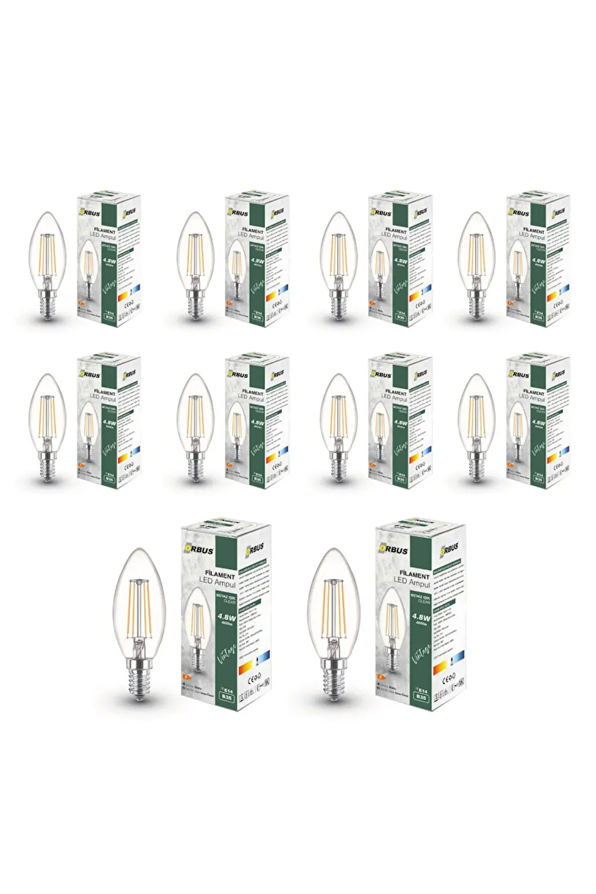 BCB3 4W E14 Led Ampul Clear Beyaz Işık 400lm