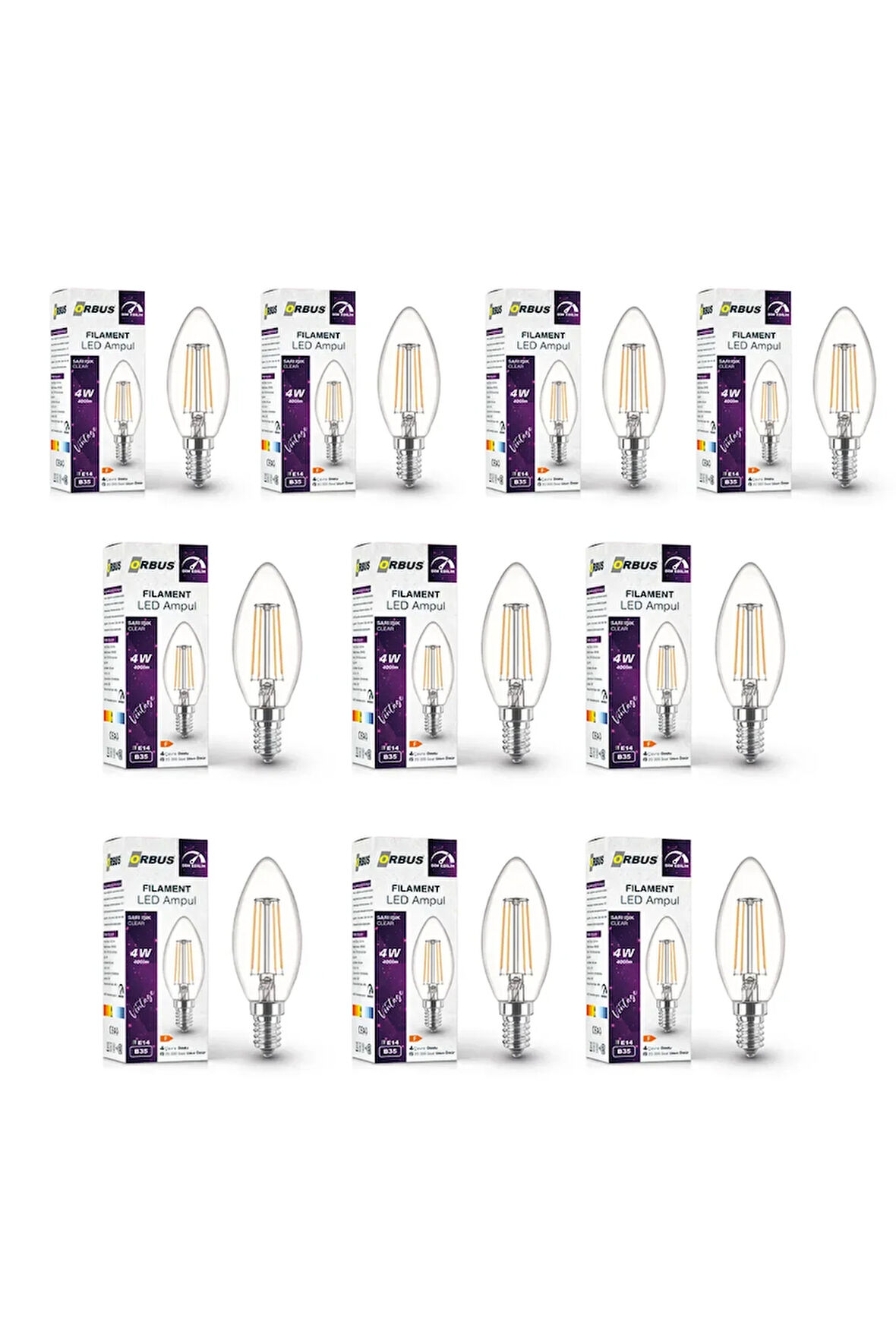 4W E14 Filament LED Ampul - Dim Edilebilir – DBC3 10LU