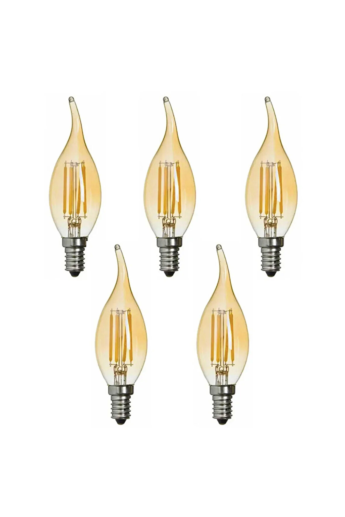 Rustik Kıvrık TA3 4W E14 Amber LED Ampul 300lm (5’li Paket)
