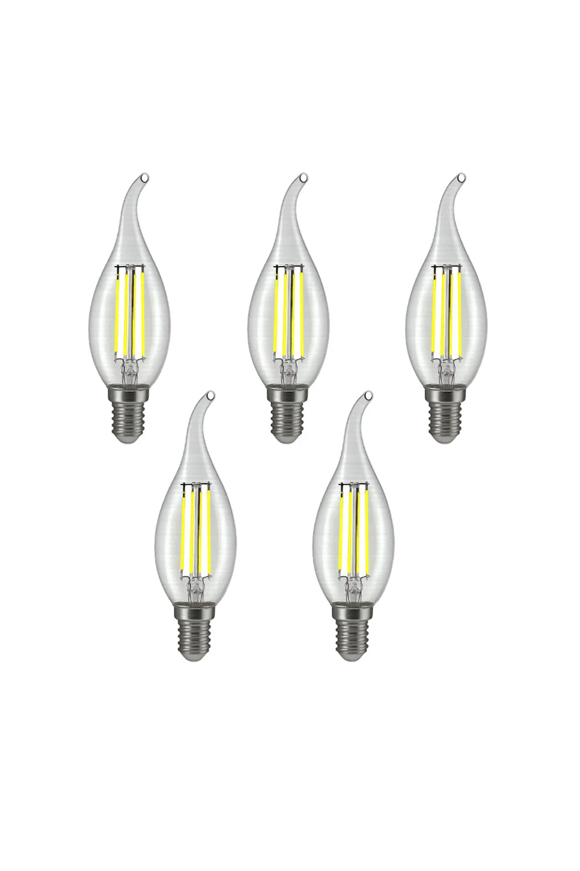 Rustik Kıvrık TC3 4W E14 LED Ampul 400lm  5Lİ