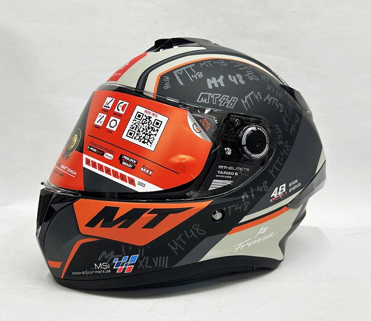 MT Targo S Ivan Ortola B4 Şeffaf Vizörlü V-14B Kapalı Kask Mat Renk XL