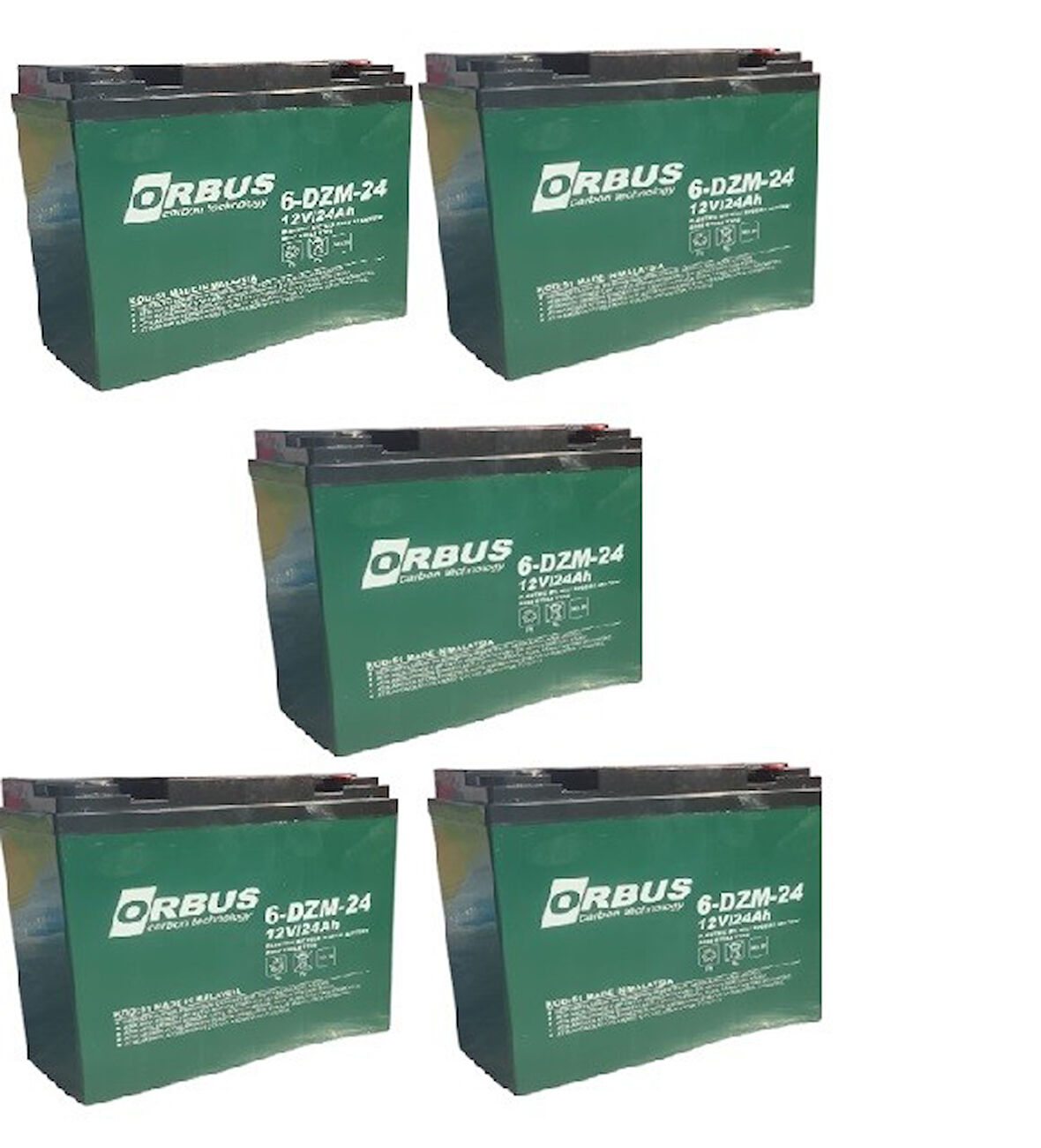 ORBUS 12V 24 AMPER (DİK) ELEKTRİKLİ BİSİKLET AKÜSÜ  5'lü PAKET