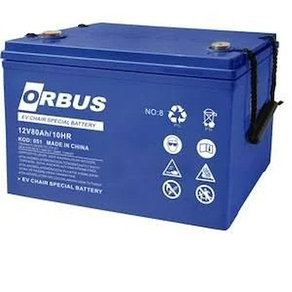 ORBUS 12V 80AH ENGELLİ ARACI İÇİN JEL AKÜSÜ EBATLAR260X168X215mm: 