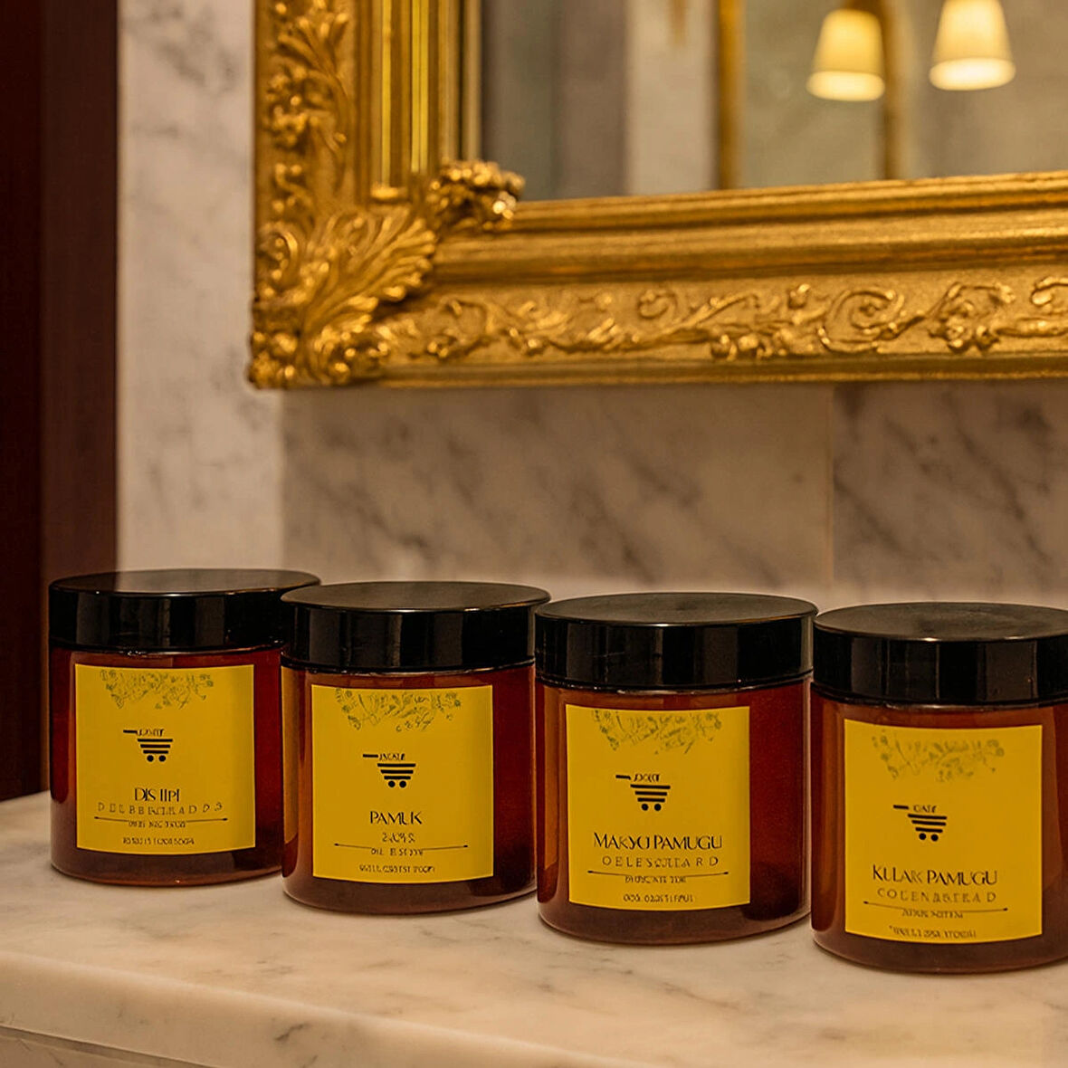 Organizer 4lü Kapaklı Kutu 500ml Set Banyo Düzenleyici Kutular