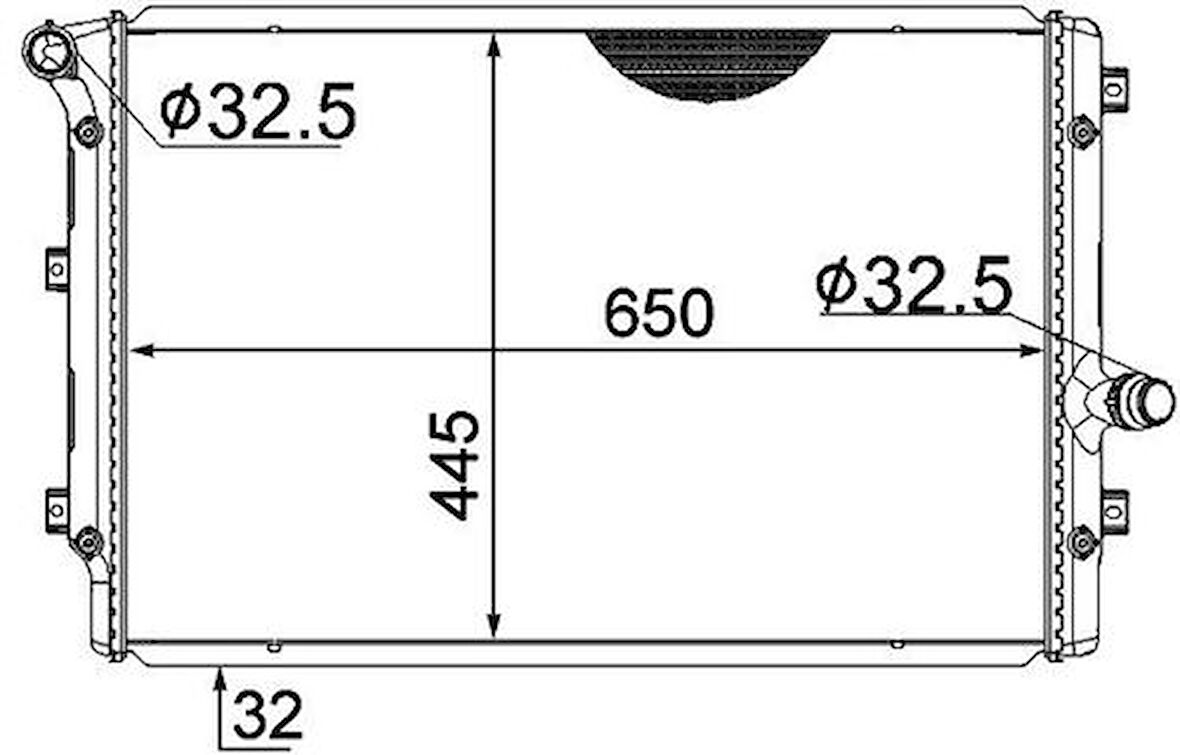 Oris BAU043026 Motor Radyatörü (650x448x26) A3 03-Brazing 1K0121251AB
