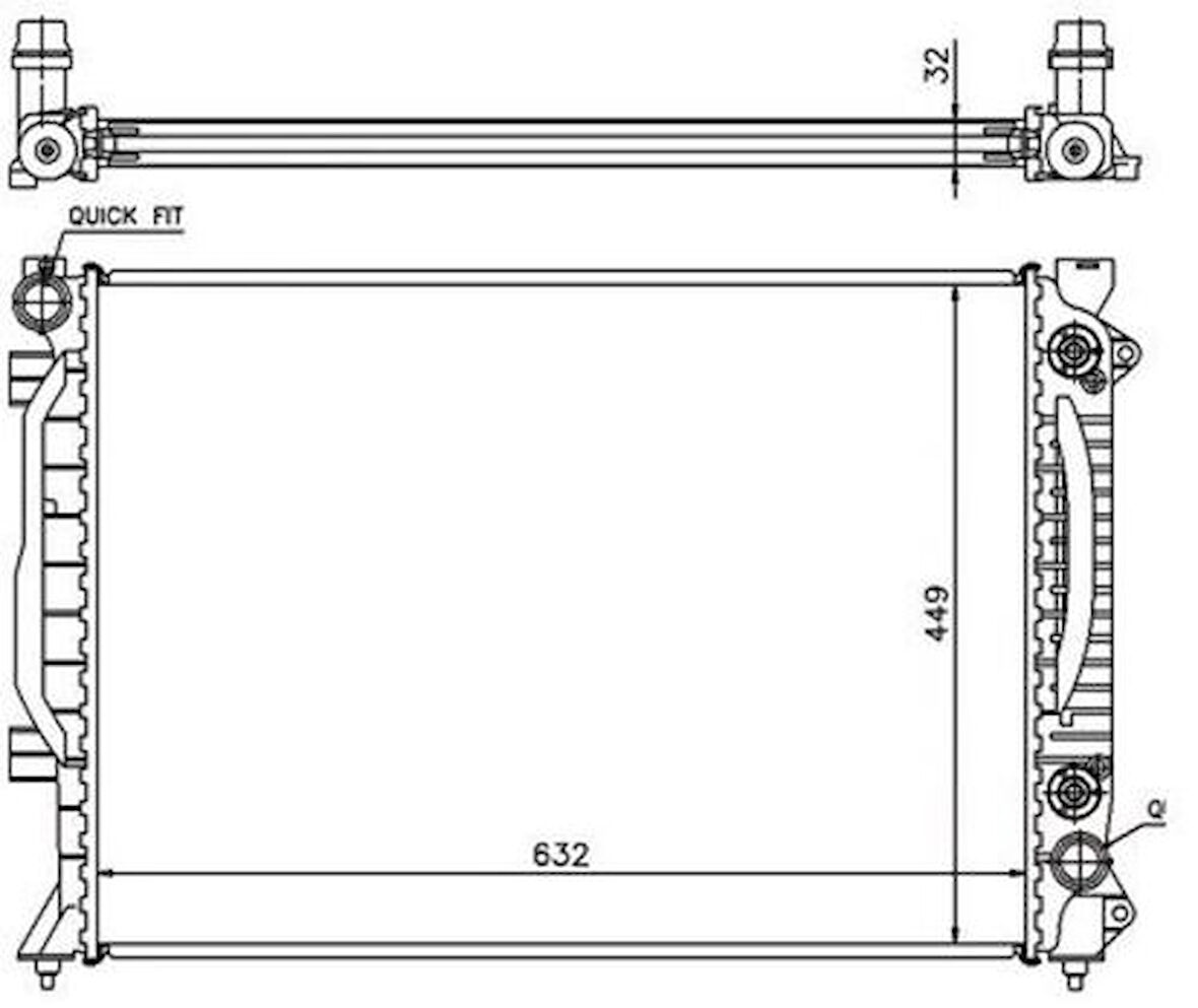 Oris BAU901032 Motor Su Radyatörü A6 Allroad Quattro 00-04 4B0121251A