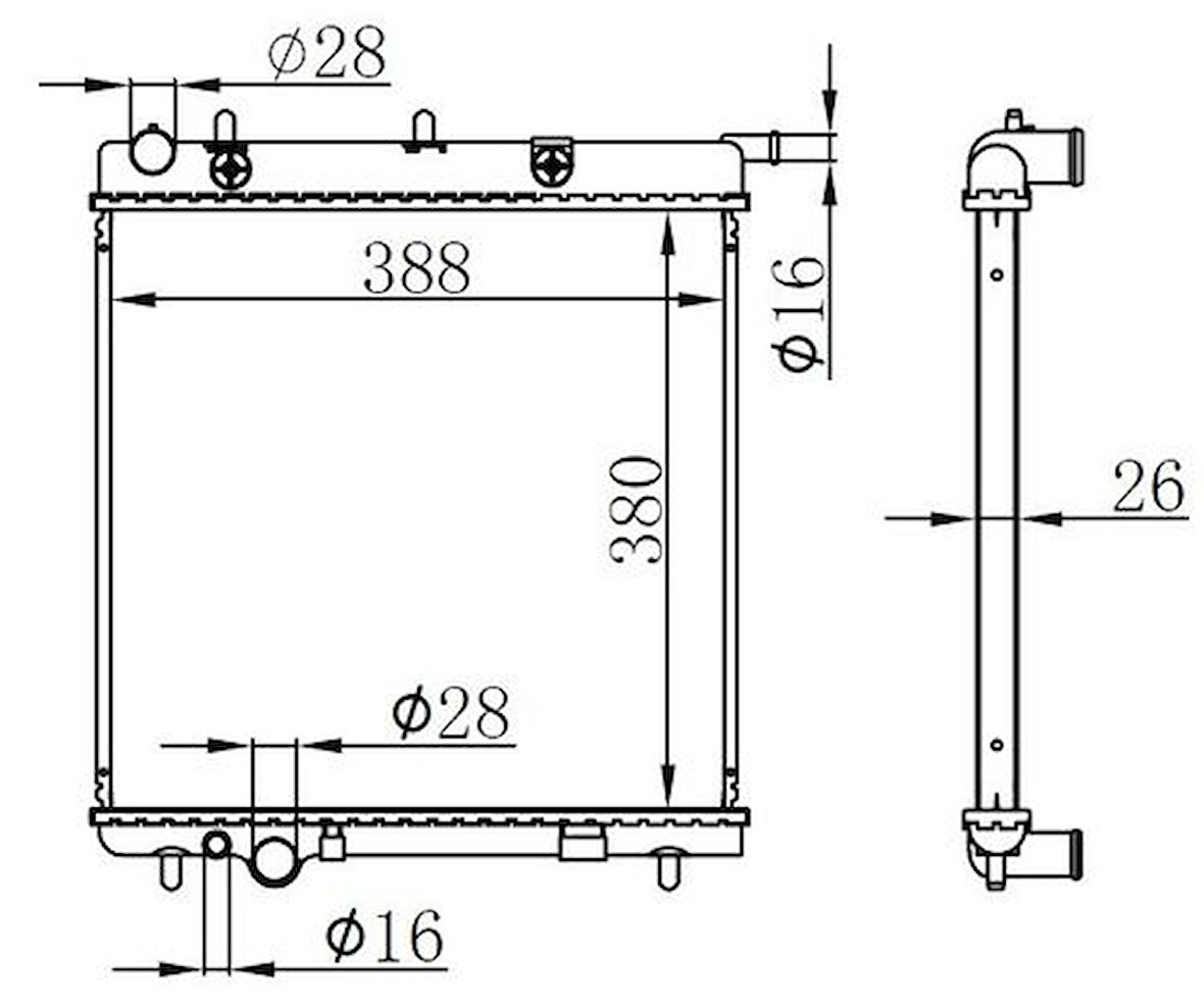 Oris BCI038026 Motor Radyatörü C3 1.4L 02-(380x388x26) 1330.C1