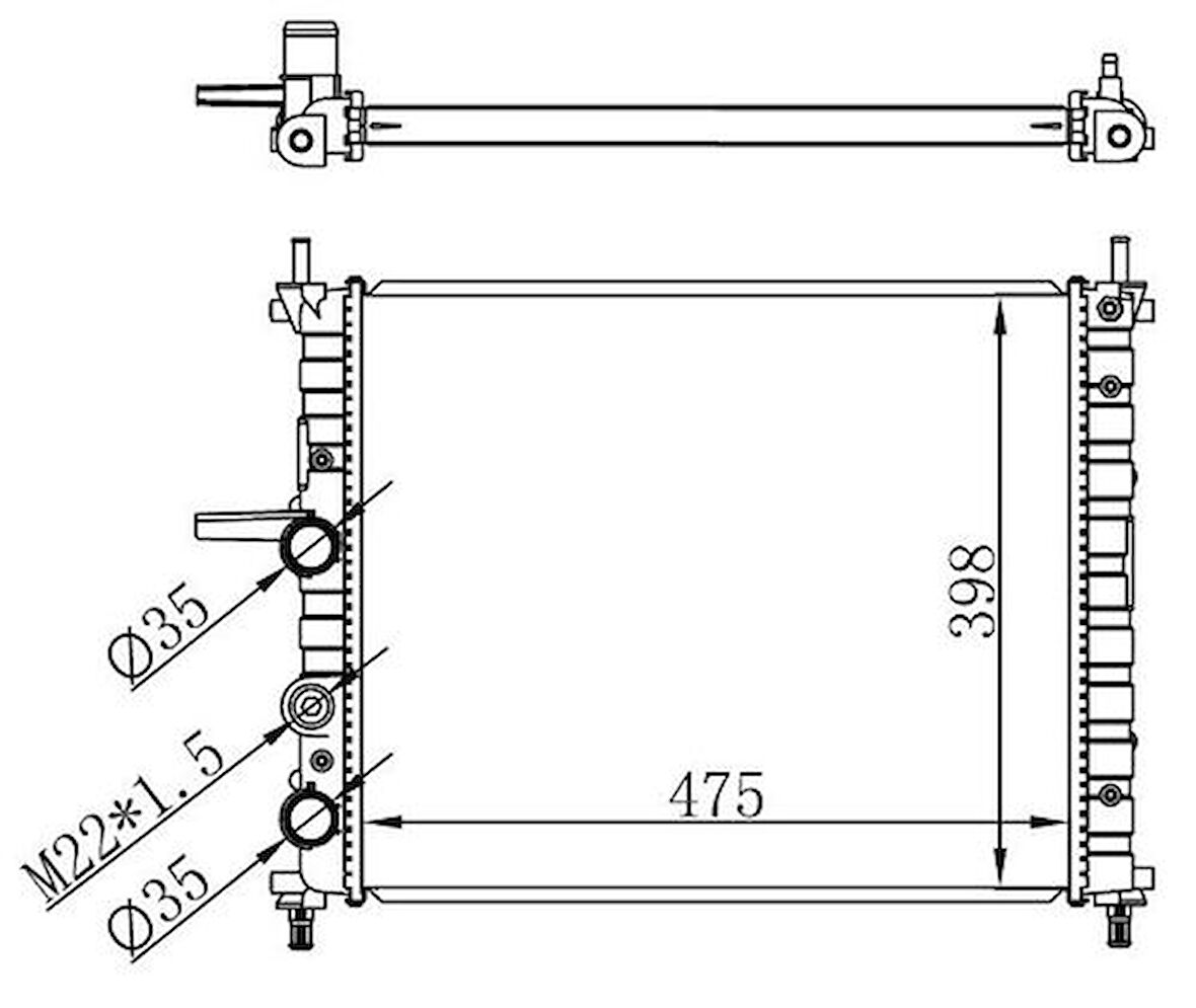 Oris BFI004022 Motor Radyatörü (475x395x22) Bravo-Brava-Marea 1.2I 1.4L 1.6L 96-Manuel 46525657