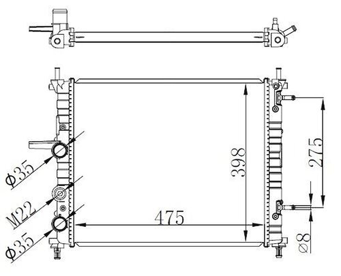 Oris BFI052022 Motor Su Radyatörü Fiat Bravo-Brava-Marea 1.2I-1.4L-1.6L 1996- 46535007