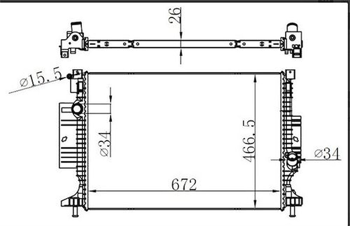 Oris BFR204026 Radyatör Brazing Mt 672X466X26 Focus 11 Kuga 13 CMA10 1.5 Ecobosst-2.0 TDCI 606215 1857556
