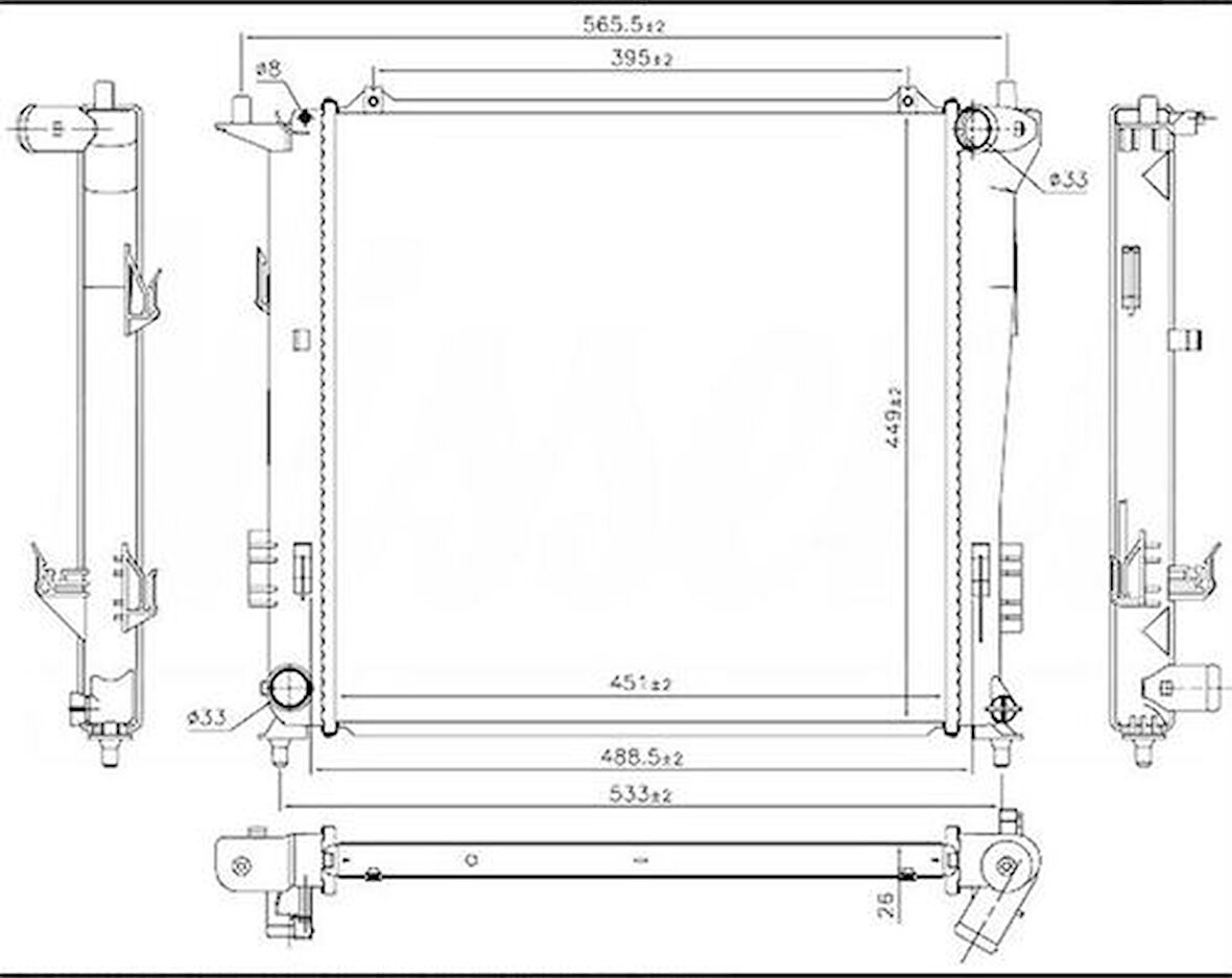 Oris BKI901026 Radyatör Brazing Mt 450X438X26 Ceed 1.6 CRDI 2007 253101H600