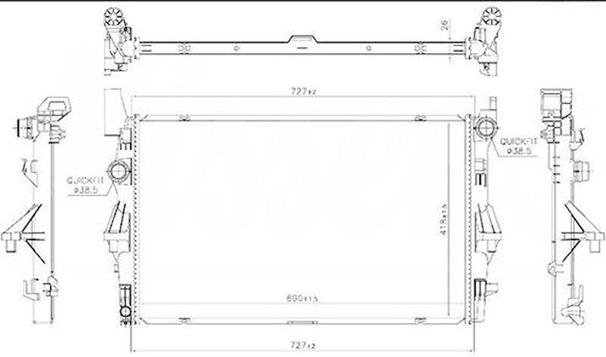 Oris BME908026 Motor Su Radyatörü (Kalınlık 26mm) Vito W447 14- A4475010101