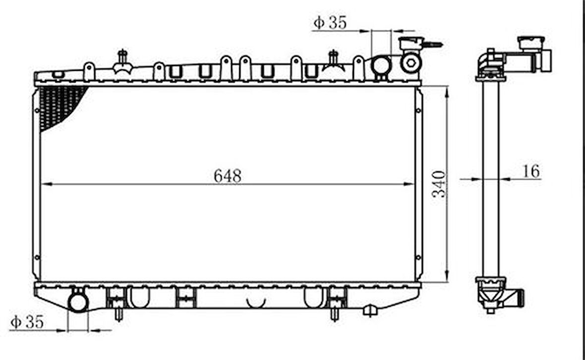 Oris BNI013016 Motor Radyatörü (340x648x16) Primera P10 90-Manuel 2141064J00