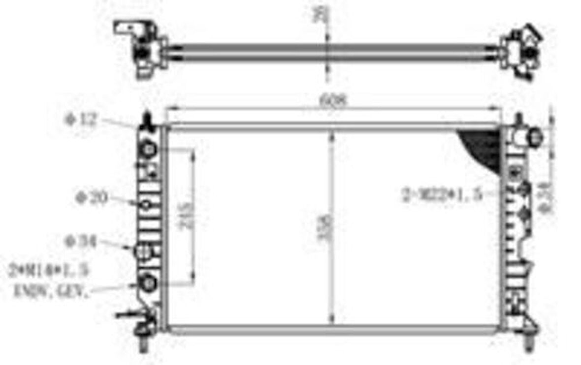 Oris BOP100022 Motor Radyatörü (608x358x26) Vectra B 95-Otomatik 1300160