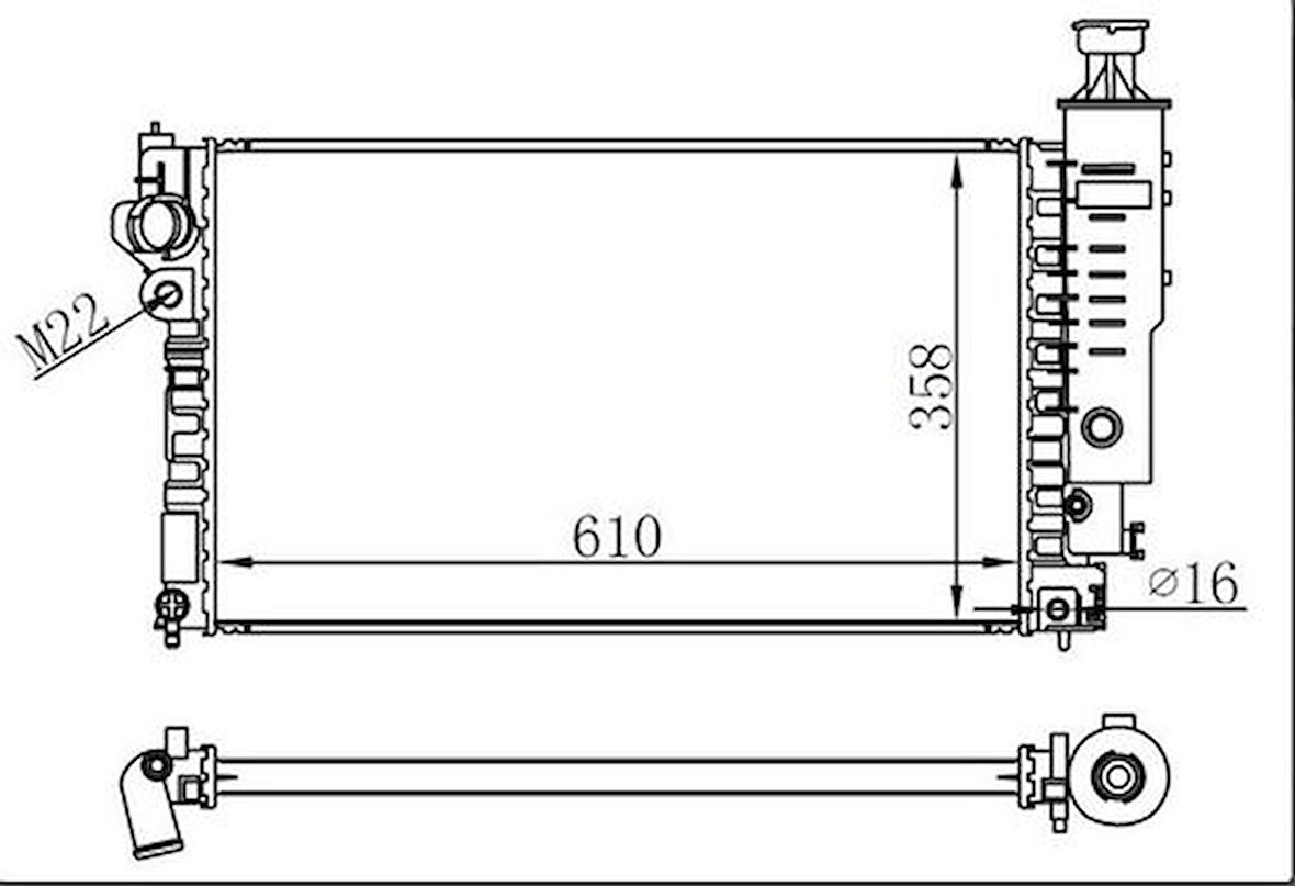 Oris BPE013022 Radyatör Brazing Mt 610X358X22 405 1.6 92 63527 1301G8